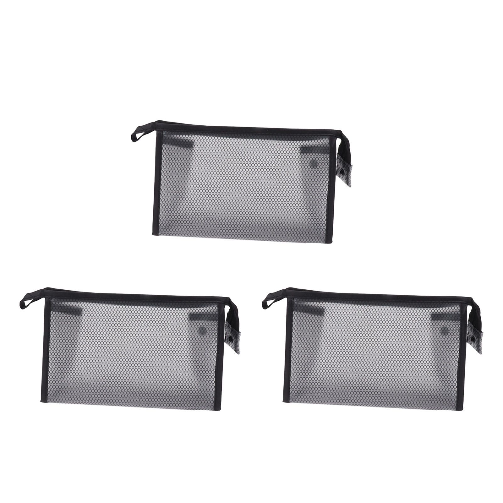 3Pcs Mesh Makeup Bag Waterproof EVA Triangular Design Semi Transparent Mesh Zipper Pouch for Cosmetic Travel Outdoor - Image 6