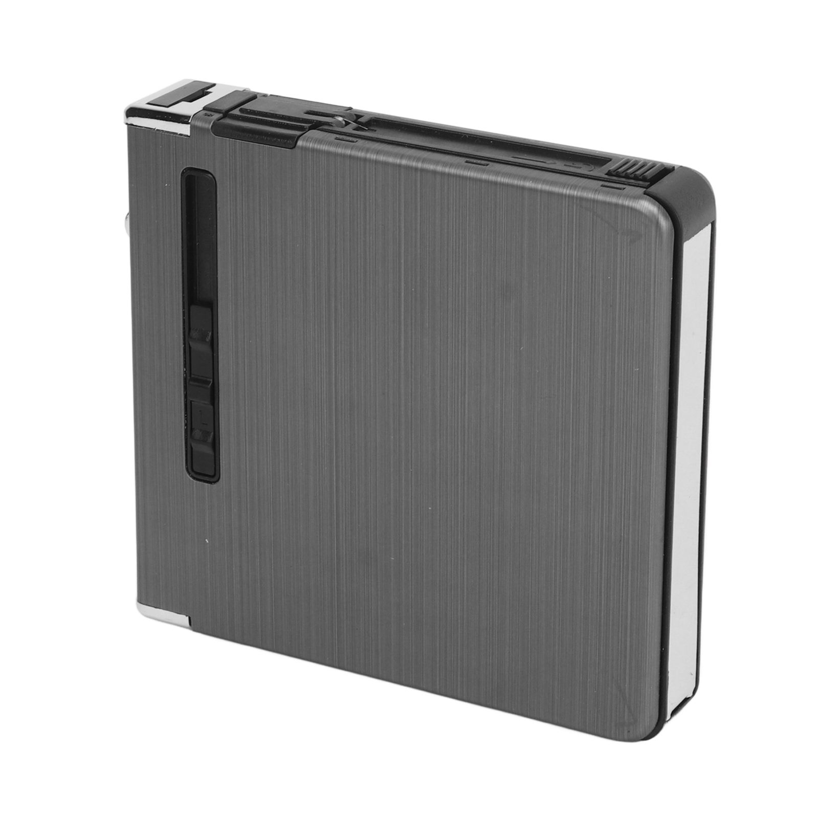 20 Regular Cigarettes Case Box USB Rechargeable Cigarette Case with Lighter for Men Women Ideal Gift for Smoker Black Wire Drawing - Image 5