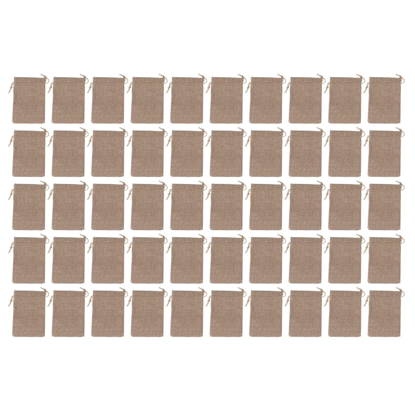 50PCS Burlap Gift Bags with Drawstring Linen Jewelry Pouches Wedding Hessian Jute Bags for Party DIY Craft - Image 1