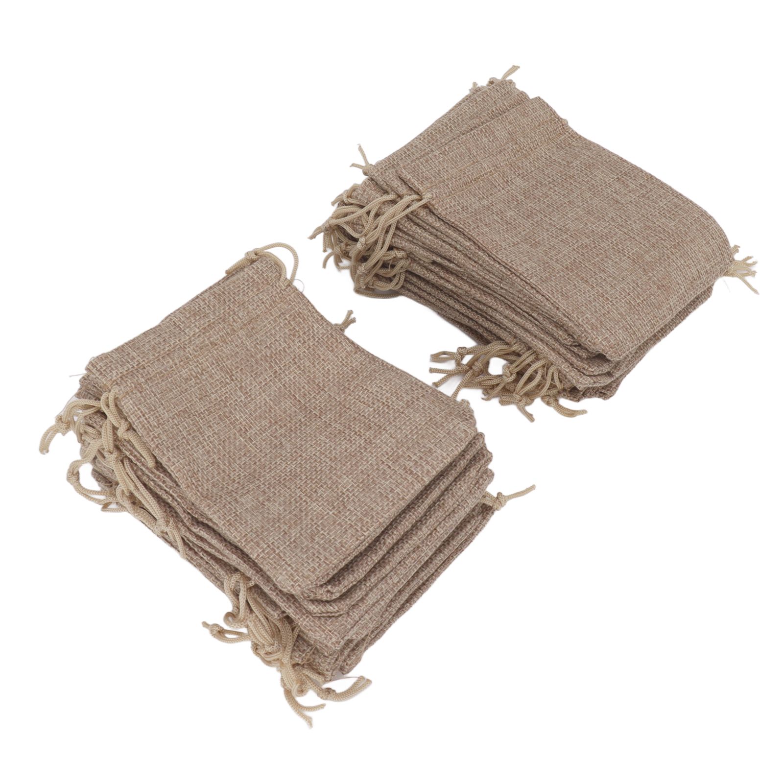 50PCS Burlap Gift Bags with Drawstring Linen Jewelry Pouches Wedding Hessian Jute Bags for Party DIY Craft - Image 2