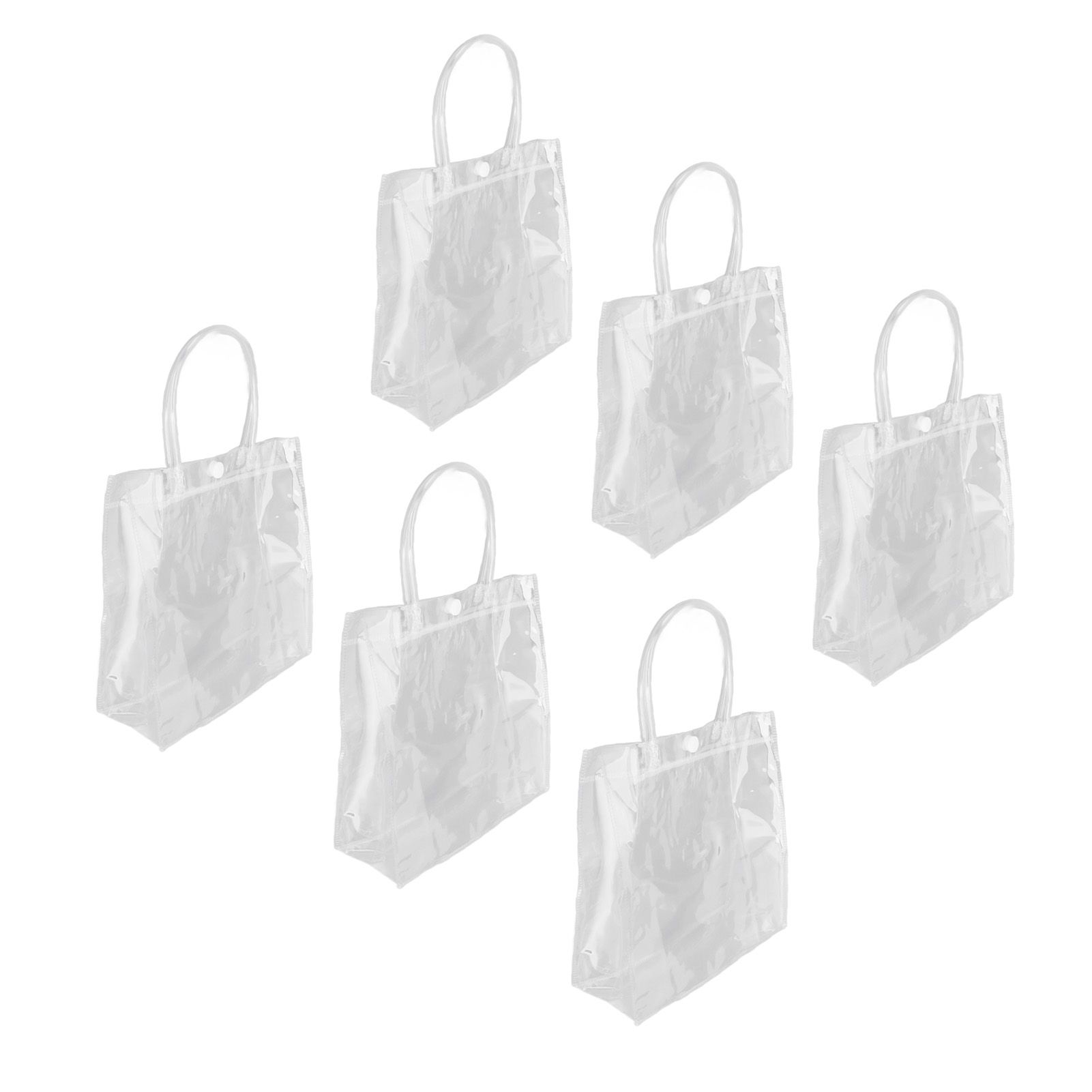 30Pcs Clear PVC Plastic Gift Bags with Handles Reusable Plastic Gift Wrap Tote Bags for Shopping Retail Goodies Business Boutique Wedding Birthday Party 20x20x8cm - Image 3