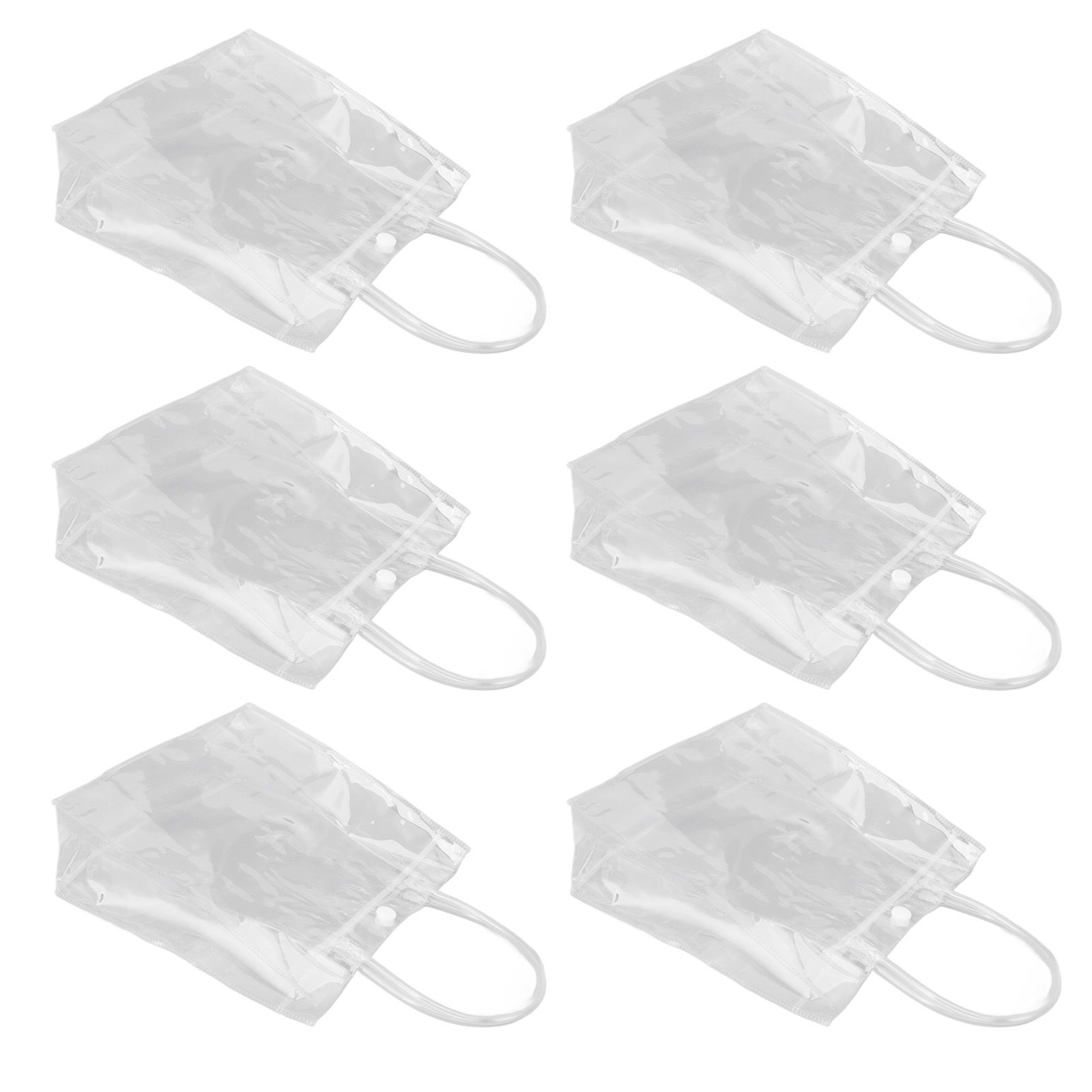 30Pcs Clear PVC Plastic Gift Bags with Handles Reusable Plastic Gift Wrap Tote Bags for Shopping Retail Goodies Business Boutique Wedding Birthday Party 20x20x8cm - Image 4