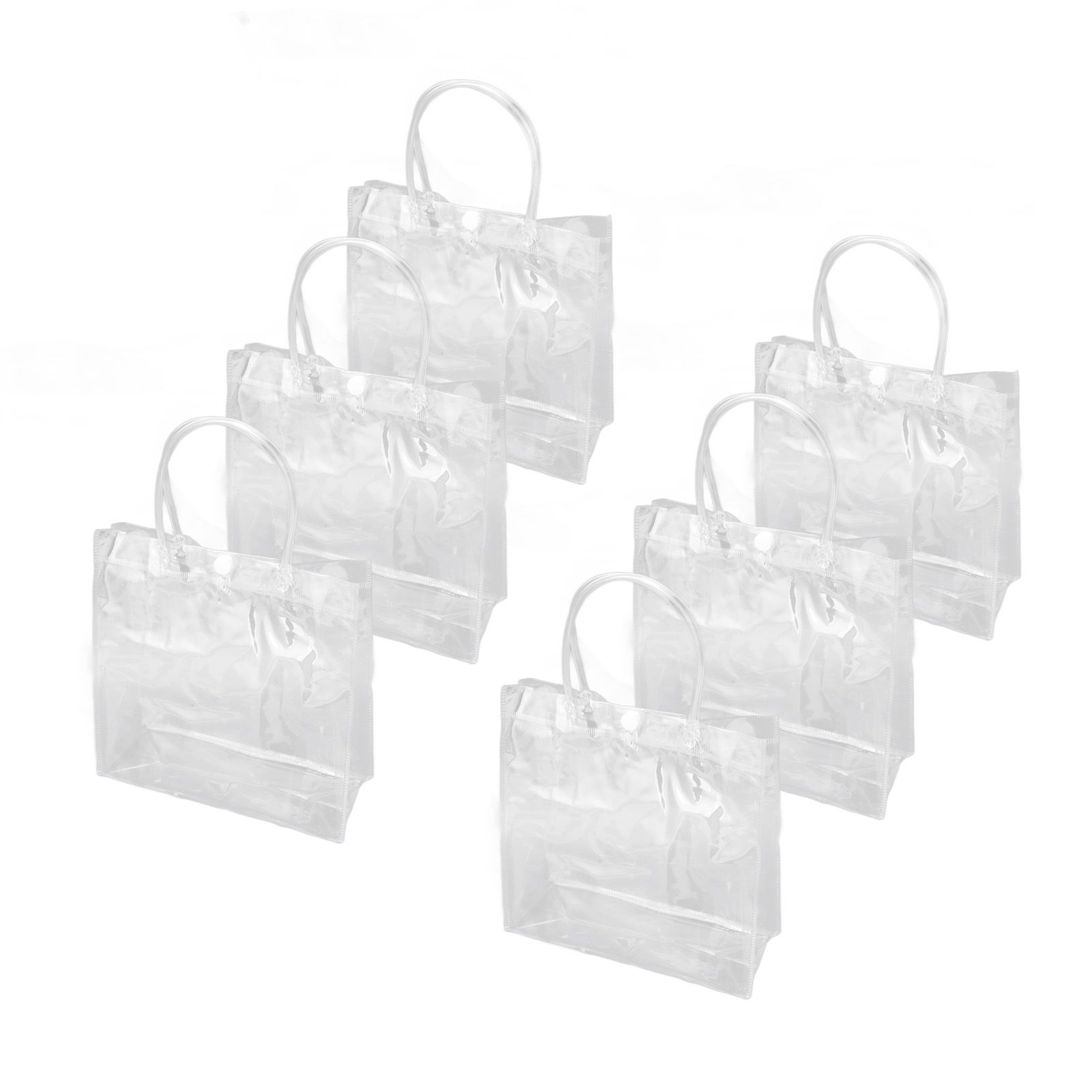 30Pcs Clear PVC Plastic Gift Bags with Handles Reusable Plastic Gift Wrap Tote Bags for Shopping Retail Goodies Business Boutique Wedding Birthday Party 20x20x8cm - Image 5