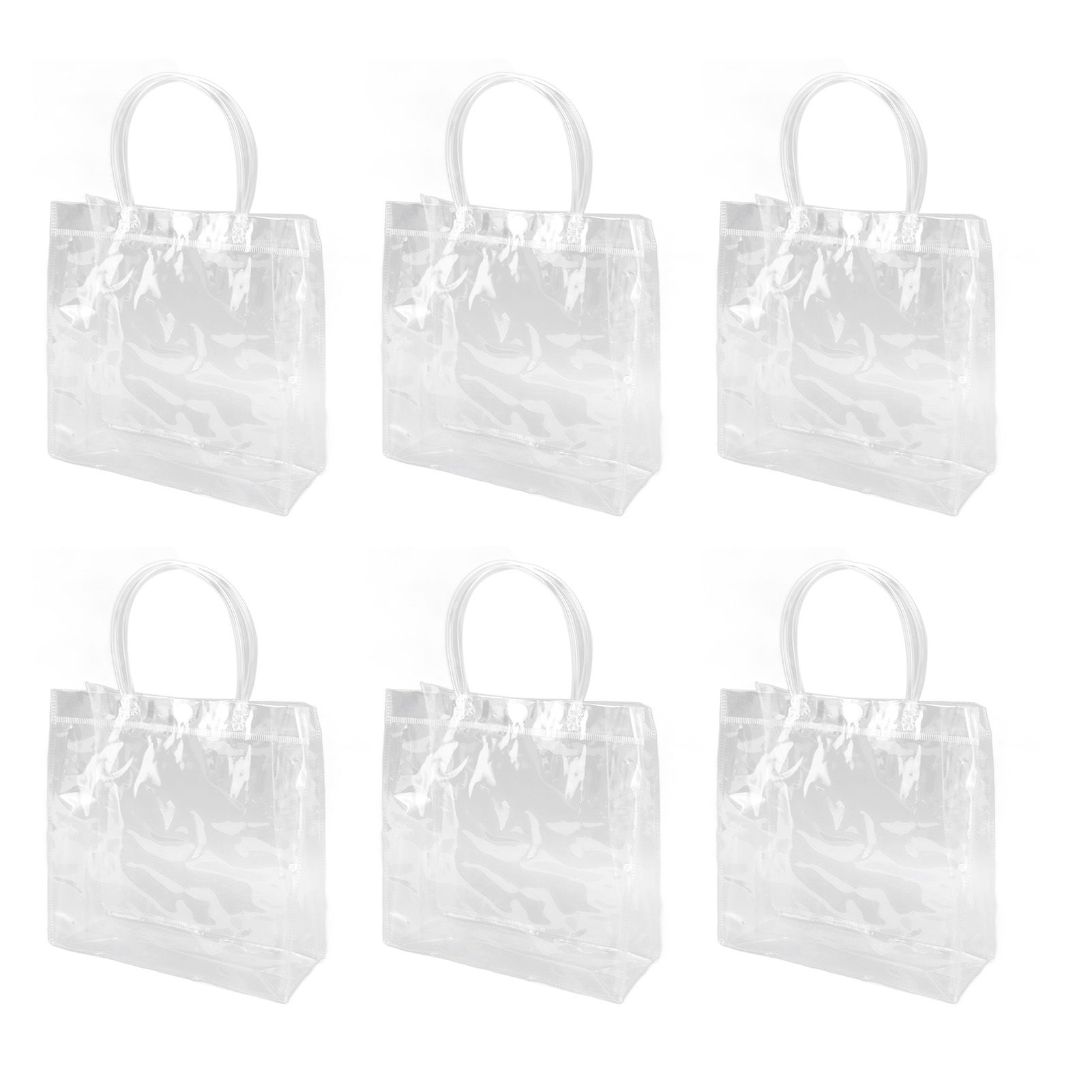 30Pcs Clear PVC Plastic Gift Bags with Handles Reusable Plastic Gift Wrap Tote Bags for Shopping Retail Goodies Business Boutique Wedding Birthday Party 20x20x8cm - Image 6
