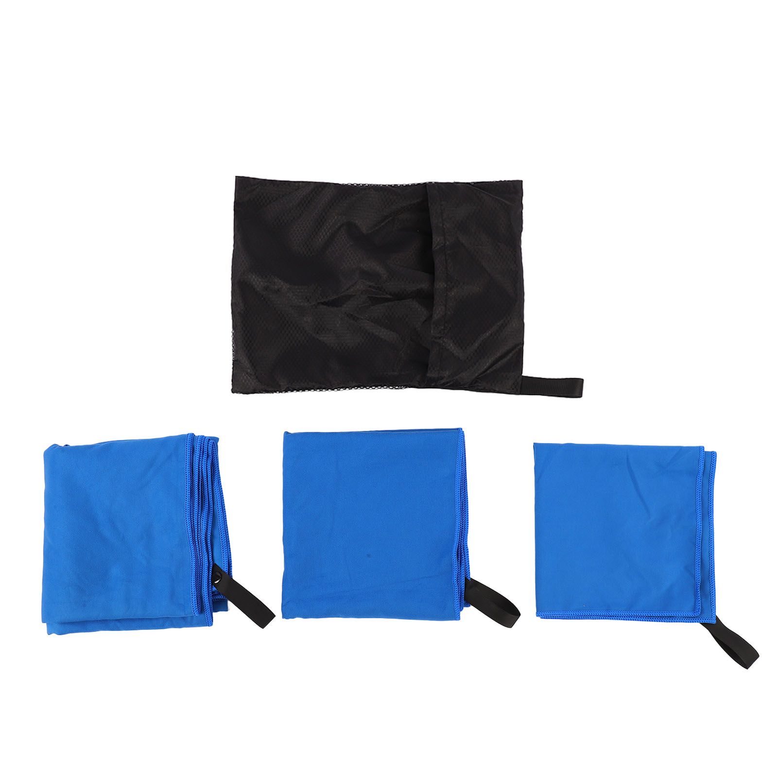 3Pcs Beach Towel Quick Dry Soft Blue Portability Breathable Skin Friendly for Gym Sports Outdoor - Image 1