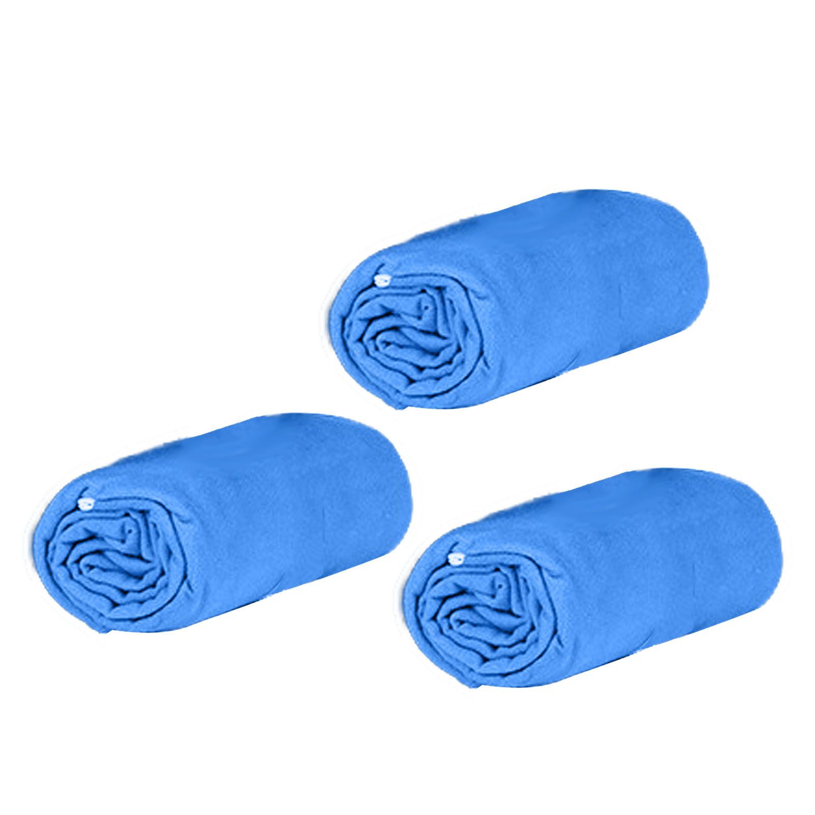3Pcs Beach Towel Quick Dry Soft Blue Portability Breathable Skin Friendly for Gym Sports Outdoor - Image 2