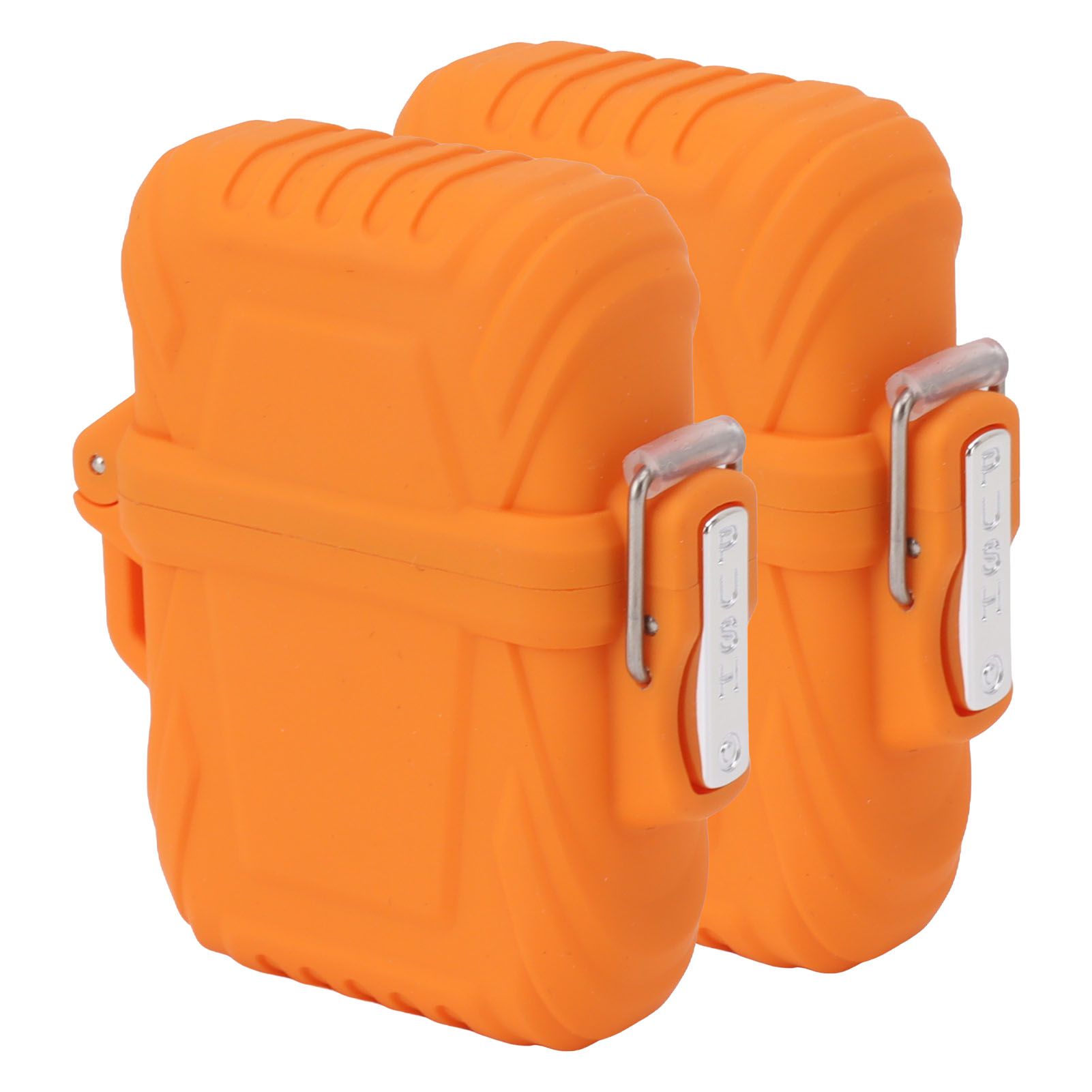 2PCS Torch Lighter Case IP56 Waterproof Safe Portable Torch Lighter Cover for Outdoor Camping Travel Orange - Image 2