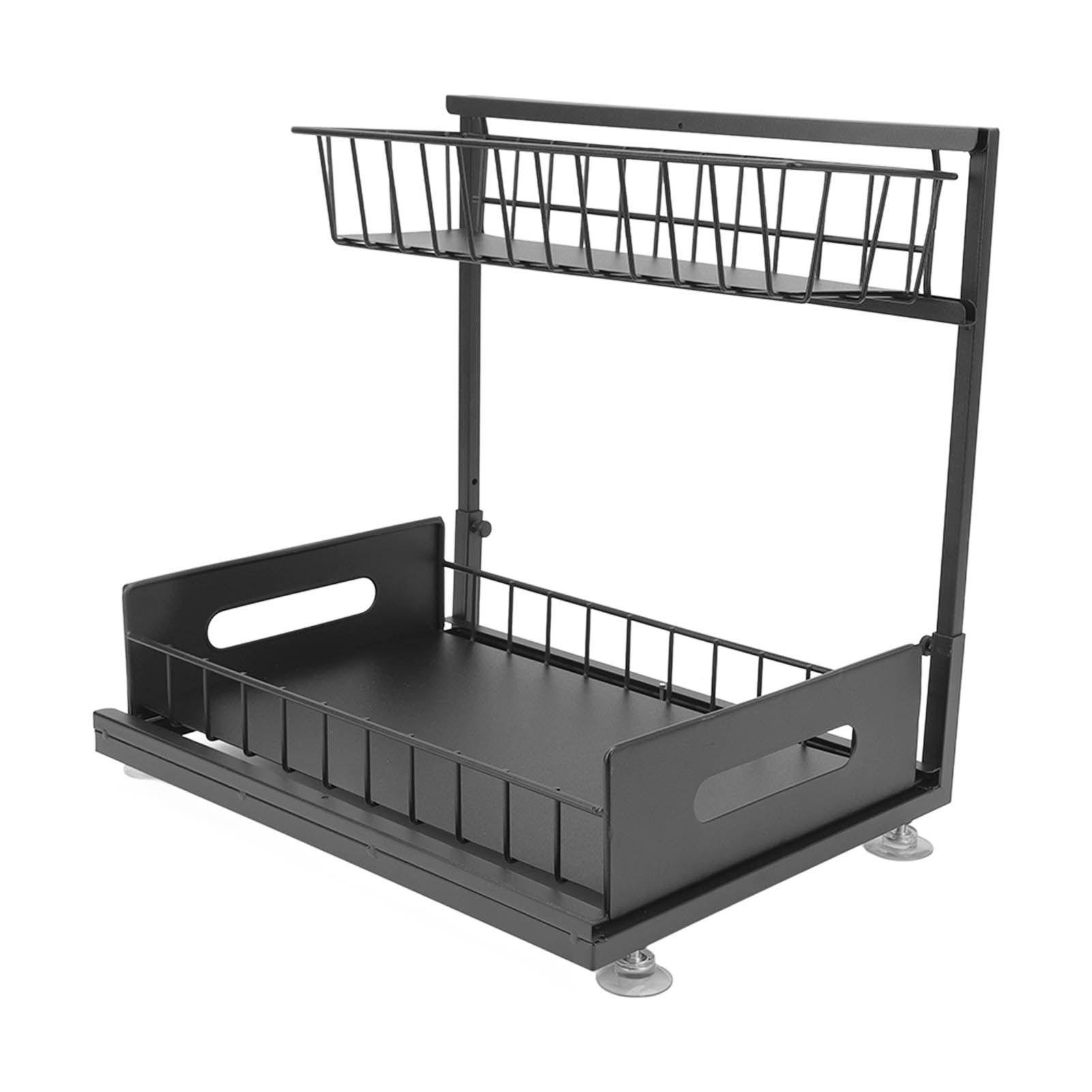 Under Sink Organizers and Storage Sliding Cabinet Basket Organizer 2 Tier Under Bathroom Storage Rack for Bathroom Kitchen Black - Image 3