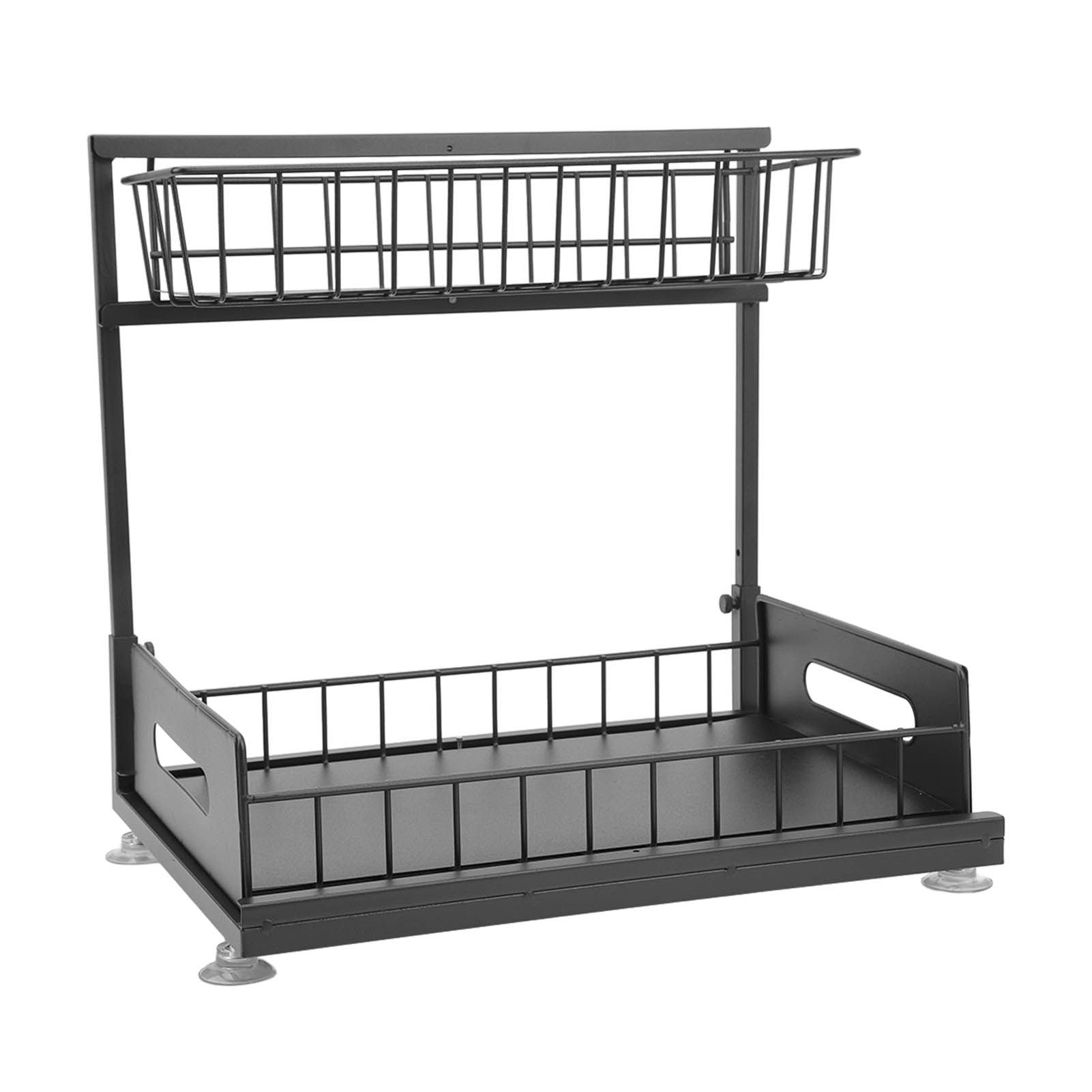 Under Sink Organizers and Storage Sliding Cabinet Basket Organizer 2 Tier Under Bathroom Storage Rack for Bathroom Kitchen Black - Image 4