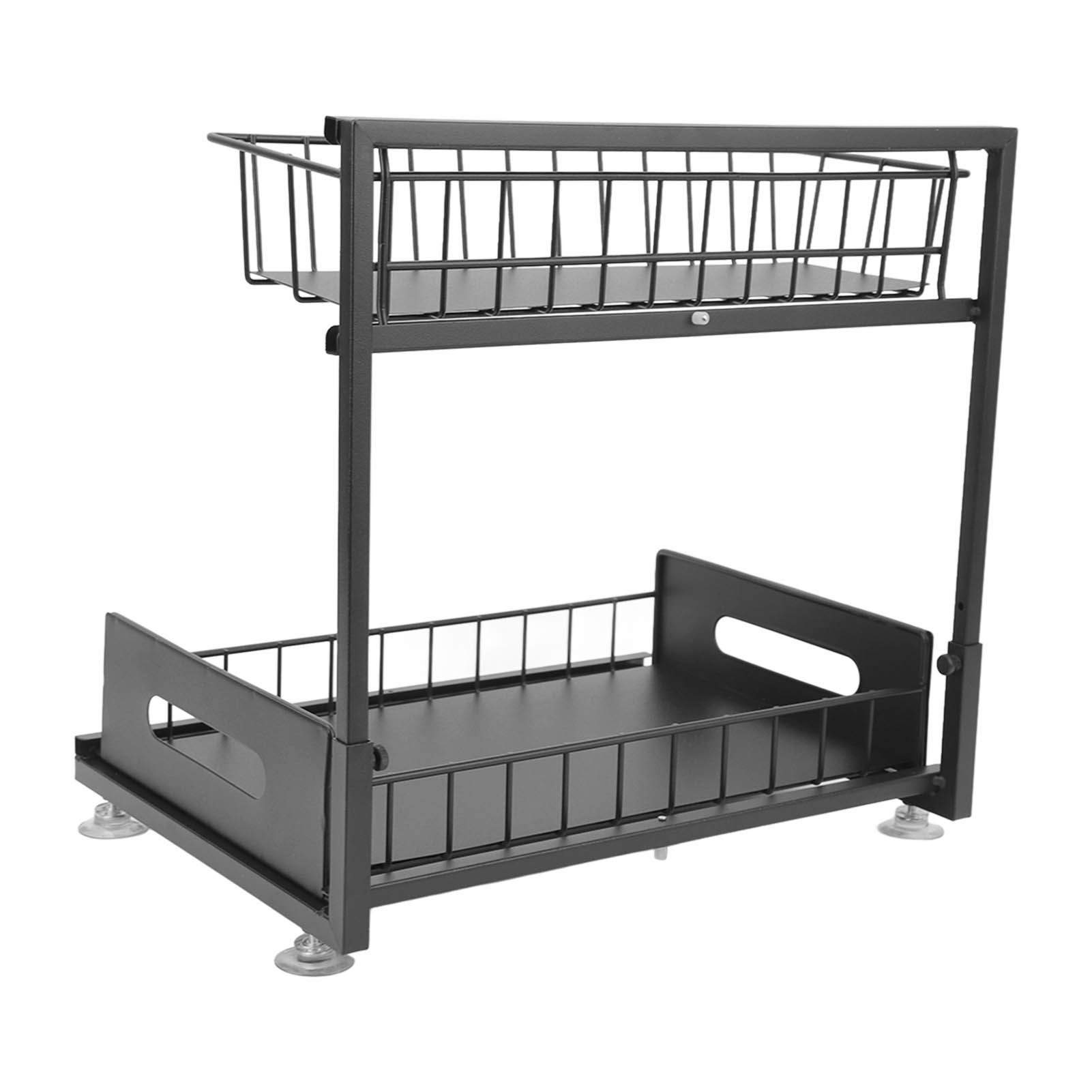 Under Sink Organizers and Storage Sliding Cabinet Basket Organizer 2 Tier Under Bathroom Storage Rack for Bathroom Kitchen Black - Image 5