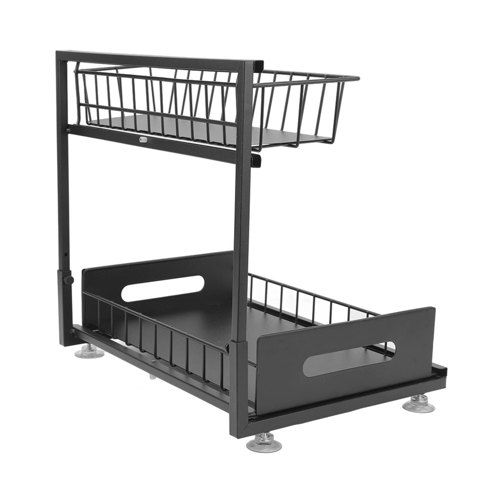 Under Sink Organizers and Storage Sliding Cabinet Basket Organizer 2 Tier Under Bathroom Storage Rack for Bathroom Kitchen Black - Image 6