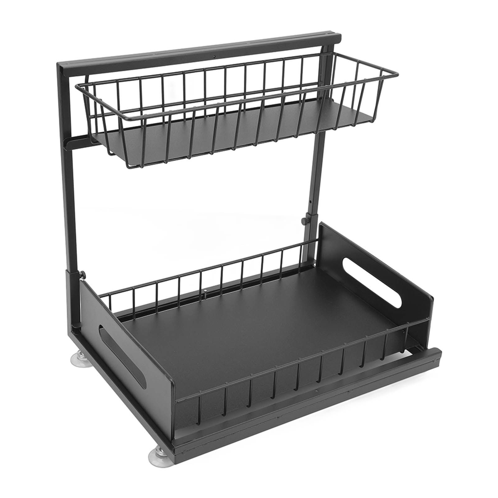 Under Sink Organizers and Storage Sliding Cabinet Basket Organizer 2 Tier Under Bathroom Storage Rack for Bathroom Kitchen Black - Image 7