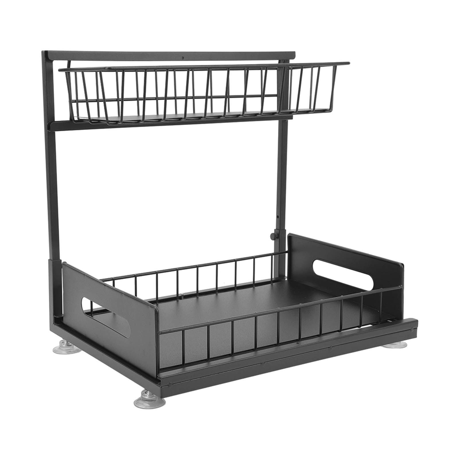 Under Sink Organizers and Storage Sliding Cabinet Basket Organizer 2 Tier Under Bathroom Storage Rack for Bathroom Kitchen Black - Image 8