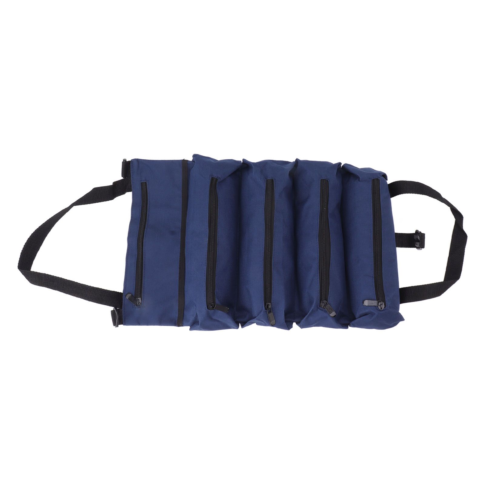 Roll Up Tool Bag 5 Zipper Pockets Portable Oxford Cloth Electricians Tool Bag for Carpenter Plumber Blue - Image 7