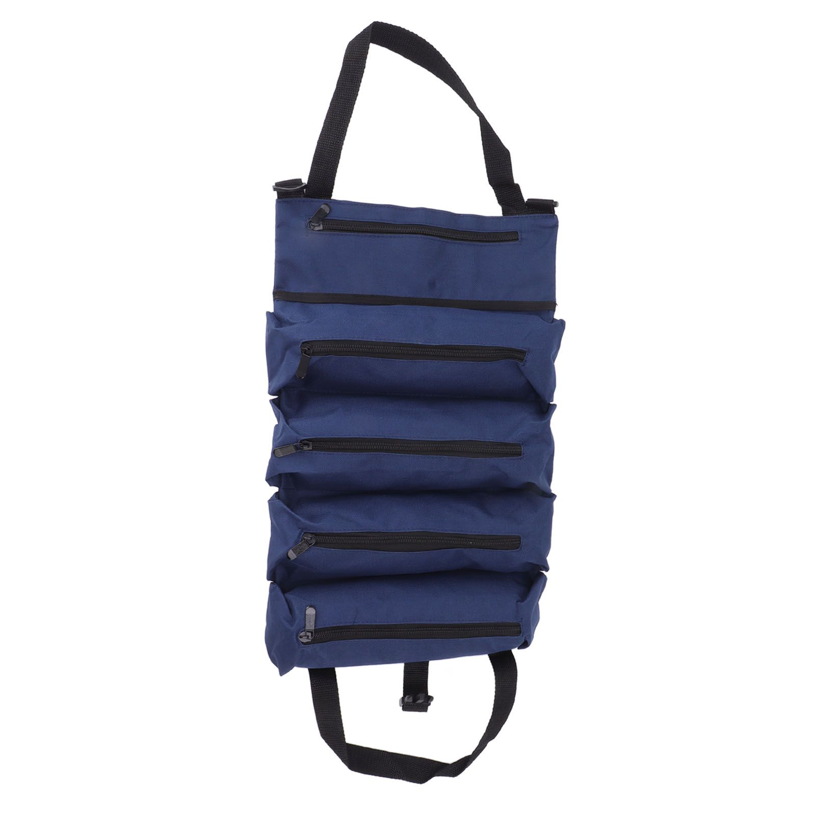 Roll Up Tool Bag 5 Zipper Pockets Portable Oxford Cloth Electricians Tool Bag for Carpenter Plumber Blue - Image 8