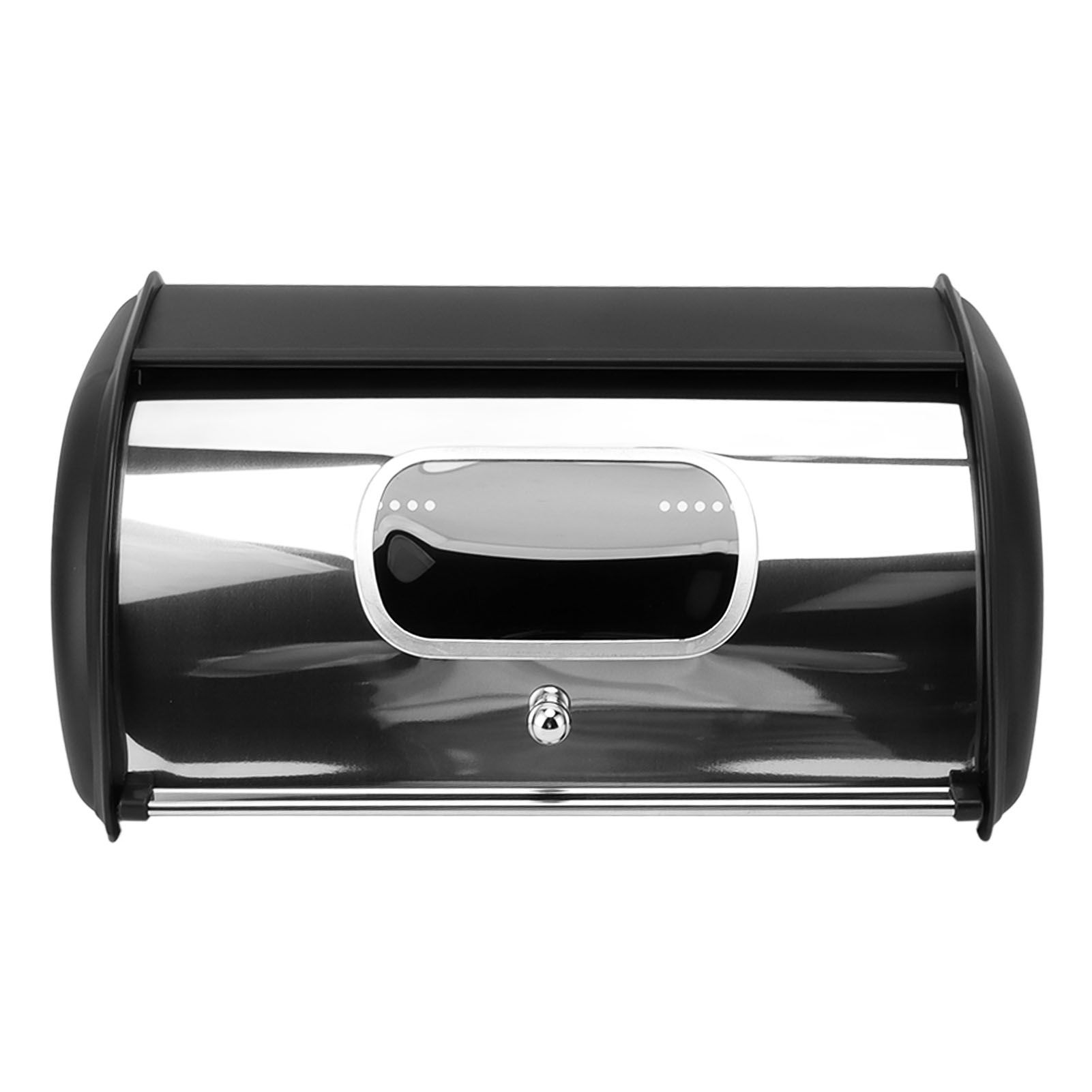 Bread Bin Bread Box Bread Holder Storage Container With Small Window for Kitchen Countertop Black - Image 2