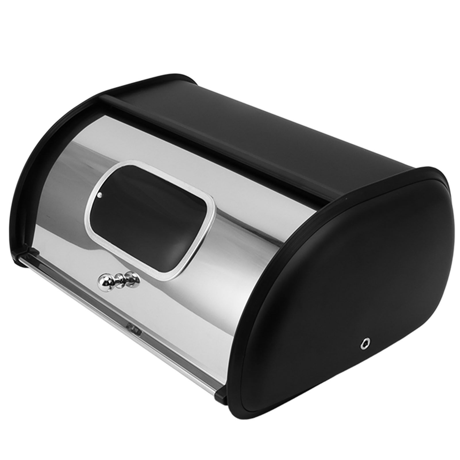 Bread Bin Bread Box Bread Holder Storage Container With Small Window for Kitchen Countertop Black - Image 3