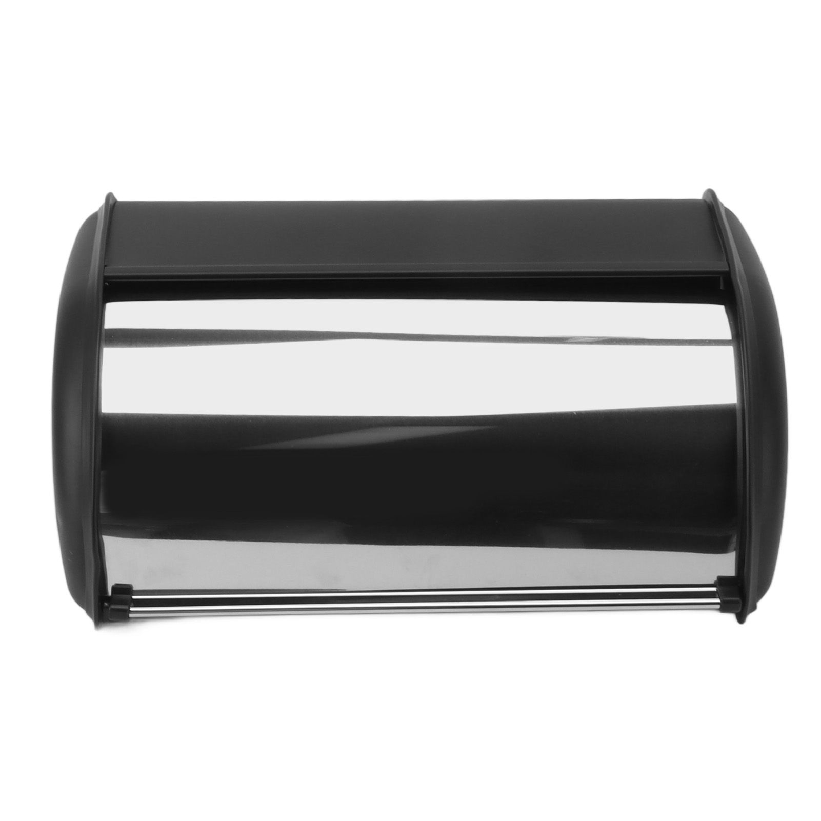 Iron Bread Bin Durable Bread Storage Container Mirror Polished Bread Bin Storage Case for Home Shop Office Black - Image 1
