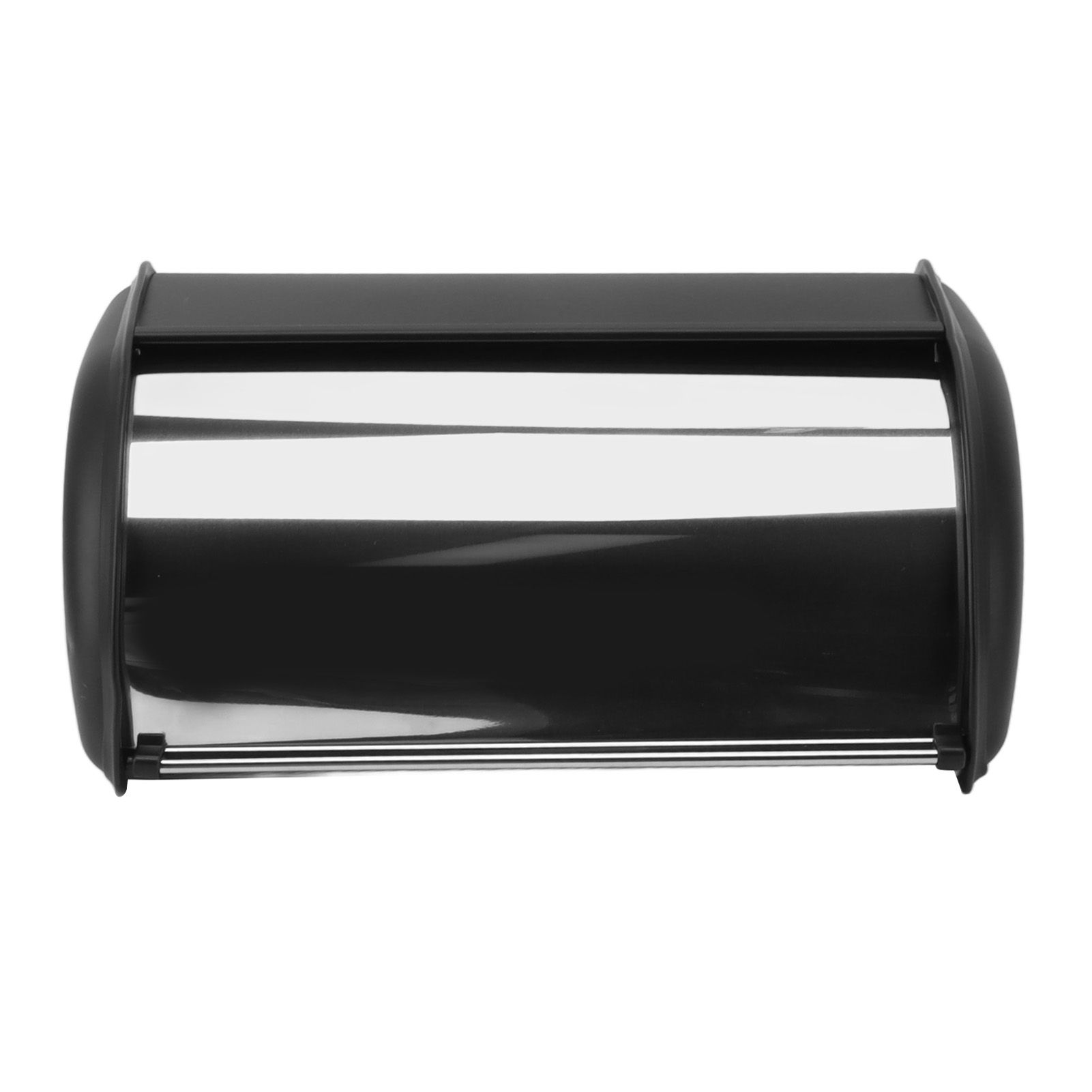 Iron Bread Bin Durable Bread Storage Container Mirror Polished Bread Bin Storage Case for Home Shop Office Black - Image 2