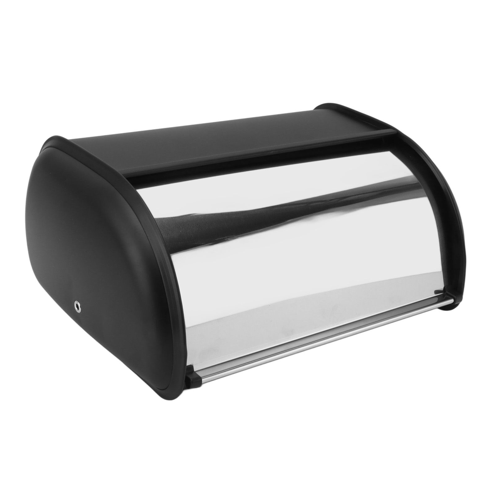 Iron Bread Bin Durable Bread Storage Container Mirror Polished Bread Bin Storage Case for Home Shop Office Black - Image 3