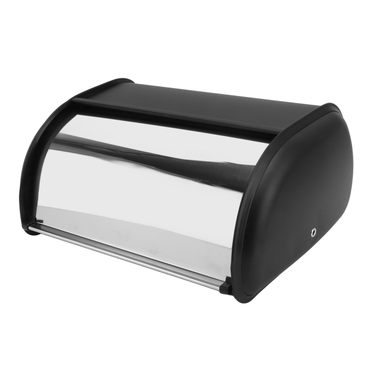 Iron Bread Bin Durable Bread Storage Container Mirror Polished Bread Bin Storage Case for Home Shop Office Black - Image 4