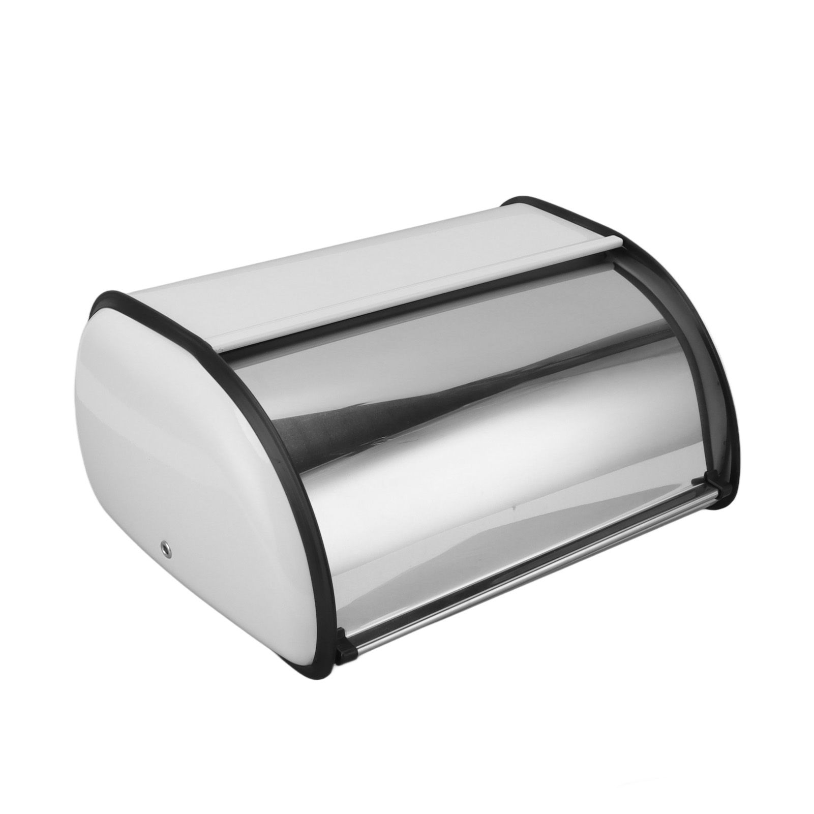 Iron Bread Bin Durable Bread Storage Container Mirror Polished Bread Bin Storage Case for Home Shop Office White - Image 4