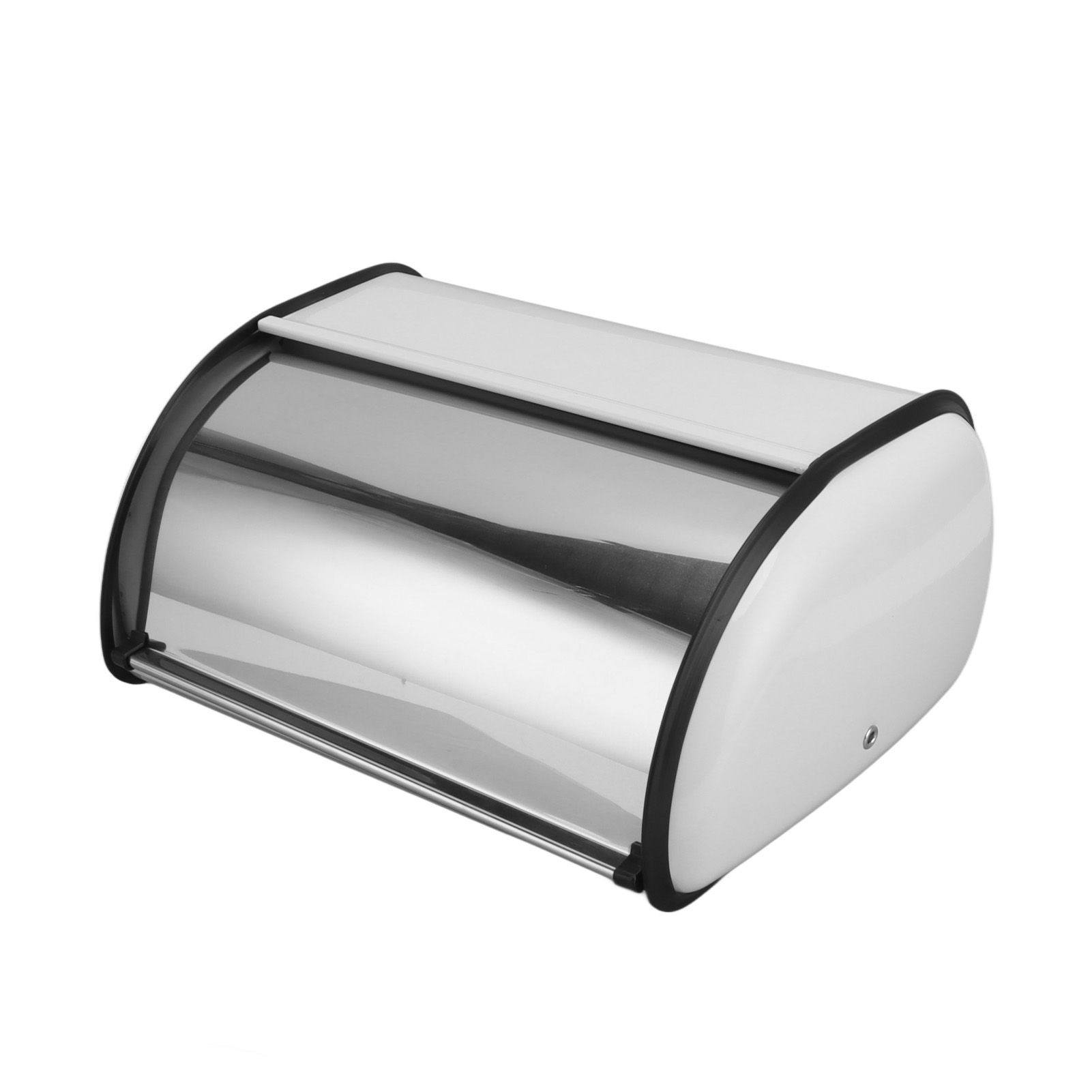 Iron Bread Bin Durable Bread Storage Container Mirror Polished Bread Bin Storage Case for Home Shop Office White - Image 5