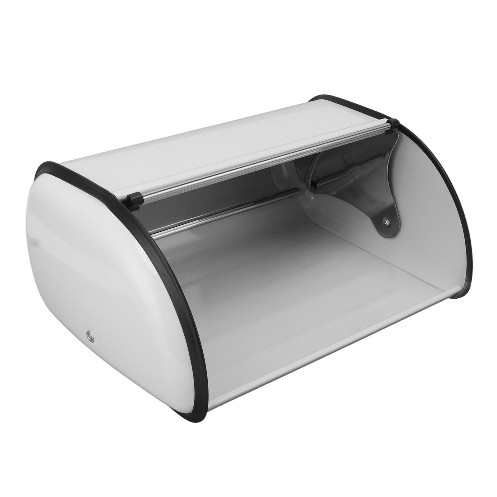 Iron Bread Bin Durable Bread Storage Container Mirror Polished Bread Bin Storage Case for Home Shop Office White - Image 6