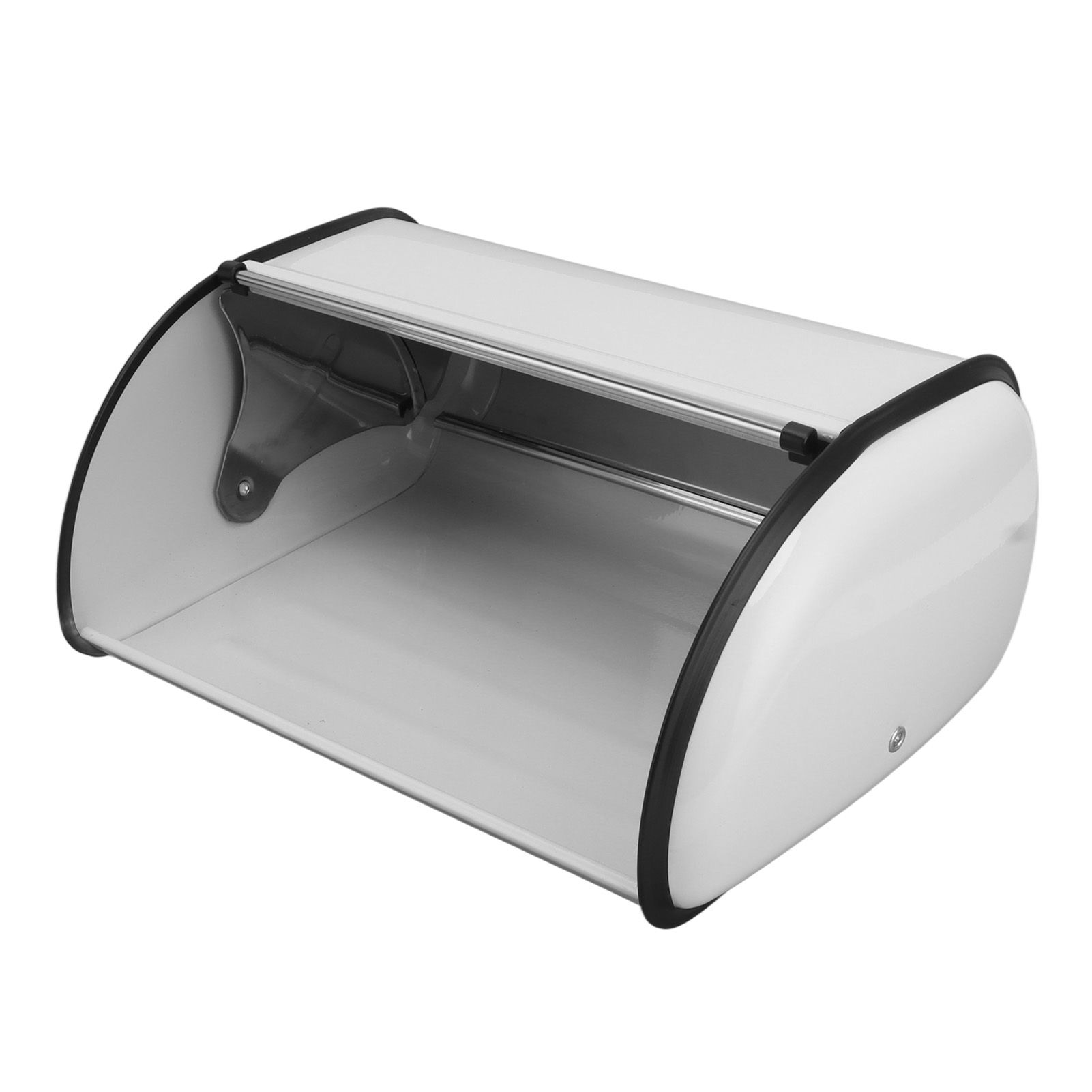 Iron Bread Bin Durable Bread Storage Container Mirror Polished Bread Bin Storage Case for Home Shop Office White - Image 8