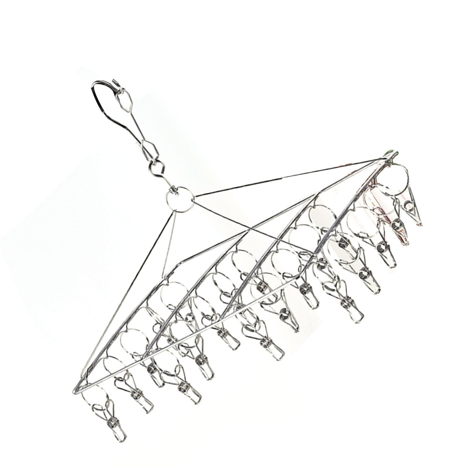 Clothes Drying Hanger Stainless Steel Multi Clip Laundry Drip Hanging Rack for Underwear Socks Hat Square - Image 3