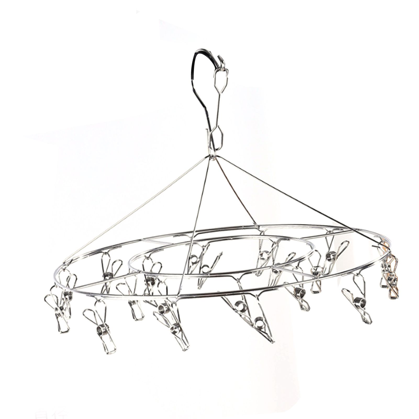 Clothes Drying Hanger Stainless Steel Multi Clip Laundry Drip Hanging Rack for Underwear Socks Hat No Loop Round - Image 2