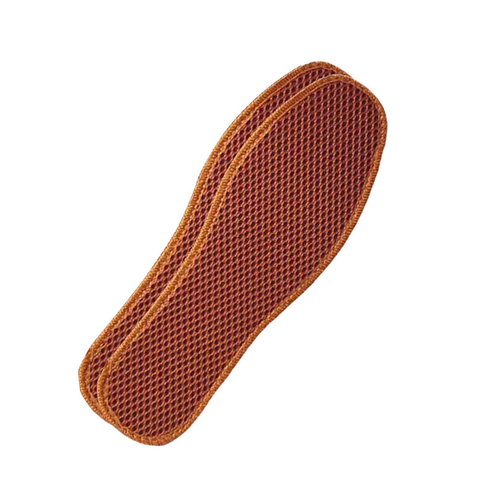 Bamboo Charcoal Deodorant Mesh Insoles Breathable Absorb Sweat Shoe Pads for Men Women Khaki 41 - Image 2