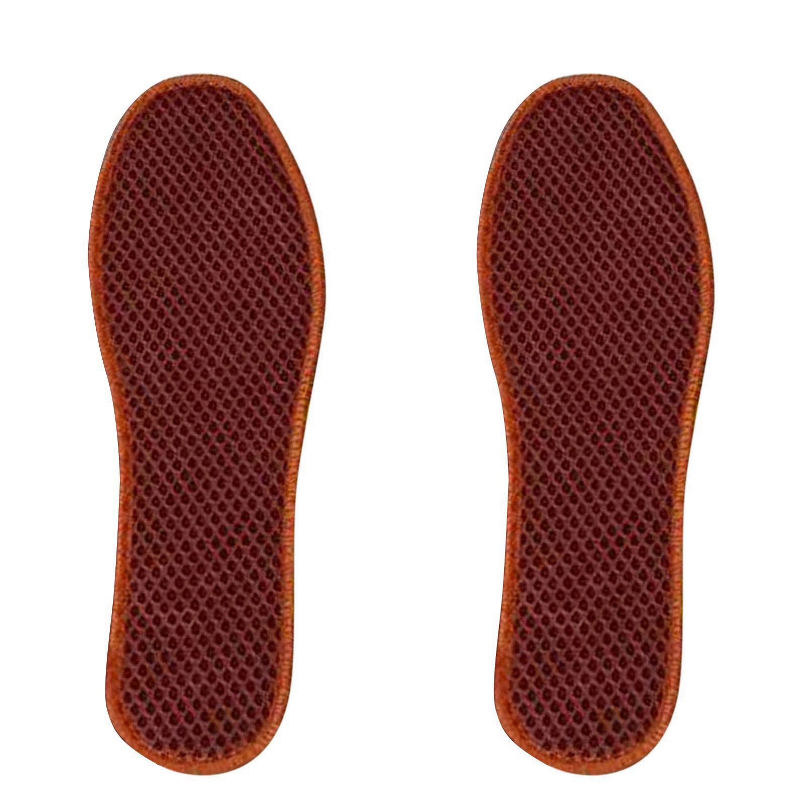 Bamboo Charcoal Deodorant Mesh Insoles Breathable Absorb Sweat Shoe Pads for Men Women Khaki 43 - Image 1