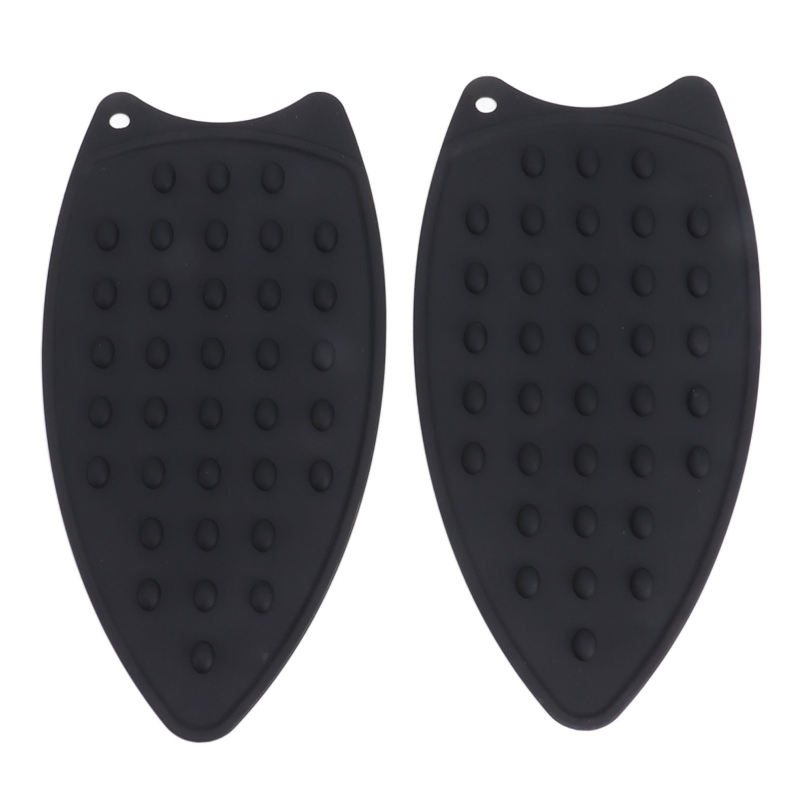 2Pcs Silicone Iron Rest Pad Durable Impact Resistant Heat Resistant Iron Mat for Ironing Boards Irons Black - Image 1