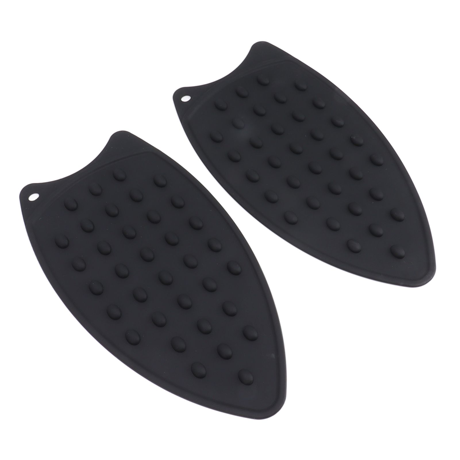 2Pcs Silicone Iron Rest Pad Durable Impact Resistant Heat Resistant Iron Mat for Ironing Boards Irons Black - Image 2