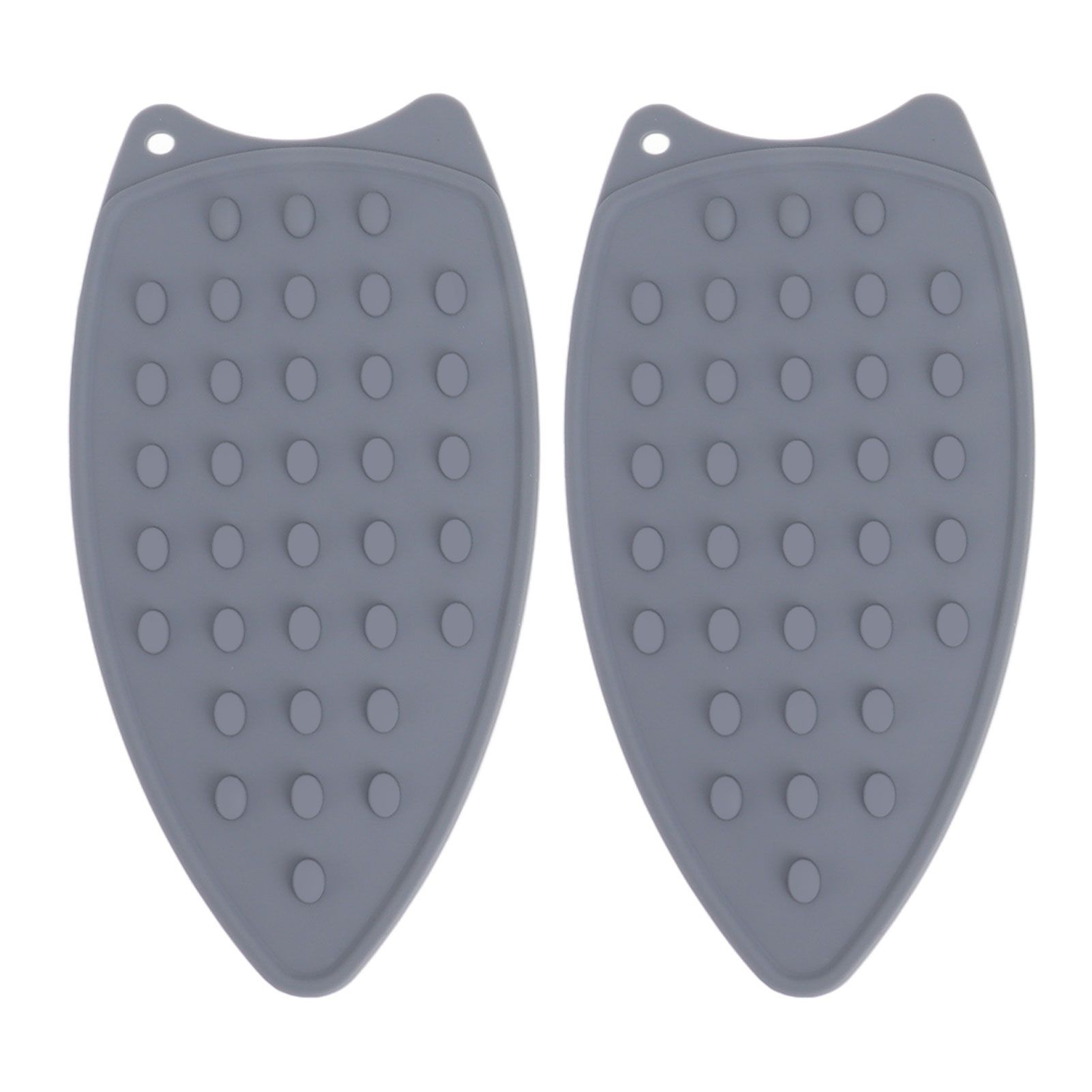 2Pcs Silicone Iron Rest Pad Durable Impact Resistant Heat Resistant Iron Mat for Ironing Boards Irons Gray - Image 1