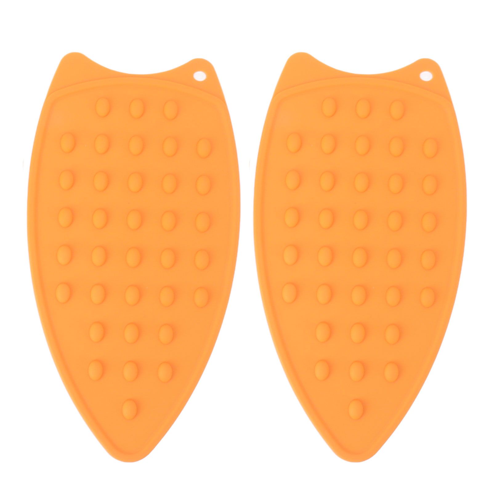 2Pcs Silicone Iron Rest Pad Durable Impact Resistant Heat Resistant Iron Mat for Ironing Boards Irons Orange - Image 1