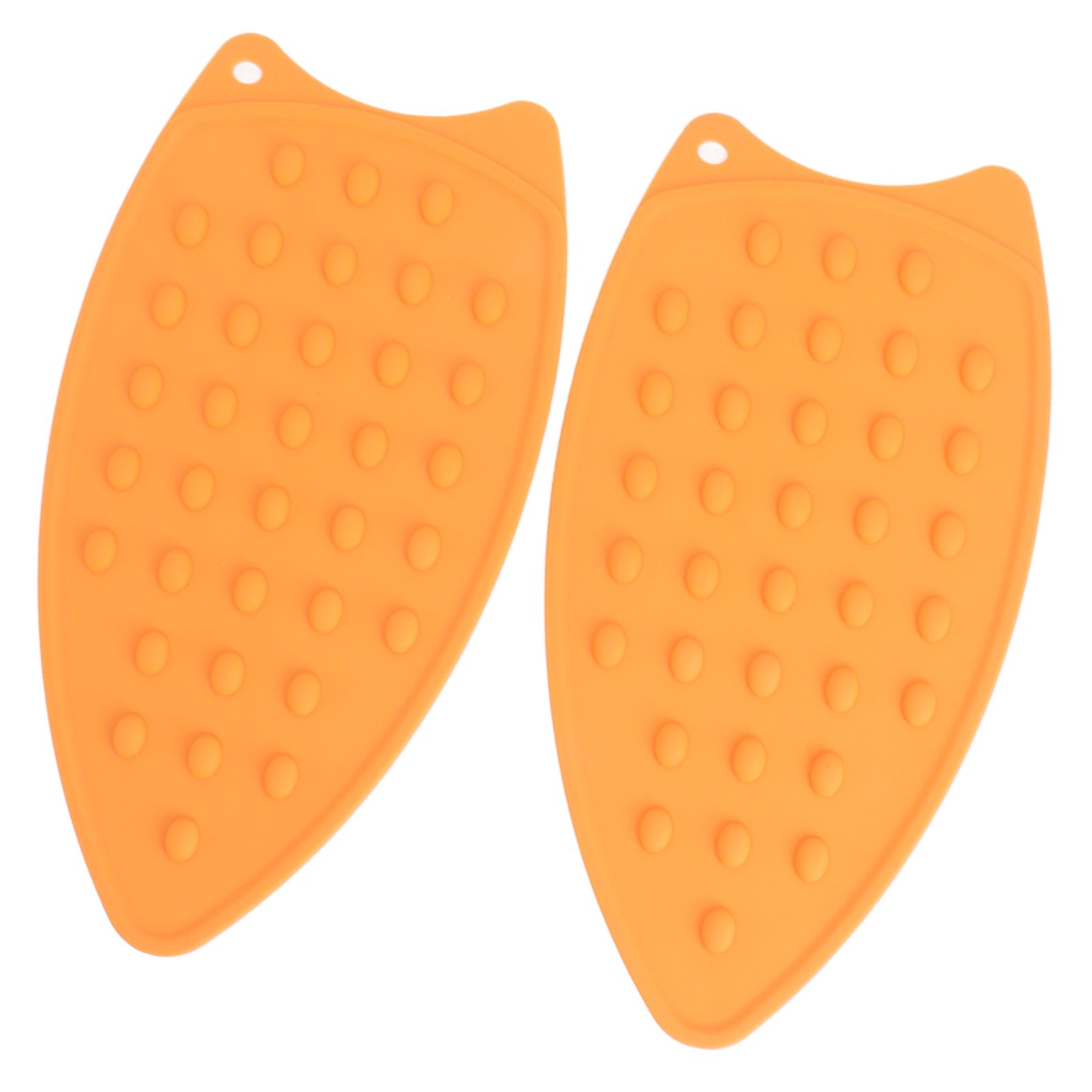 2Pcs Silicone Iron Rest Pad Durable Impact Resistant Heat Resistant Iron Mat for Ironing Boards Irons Orange - Image 2