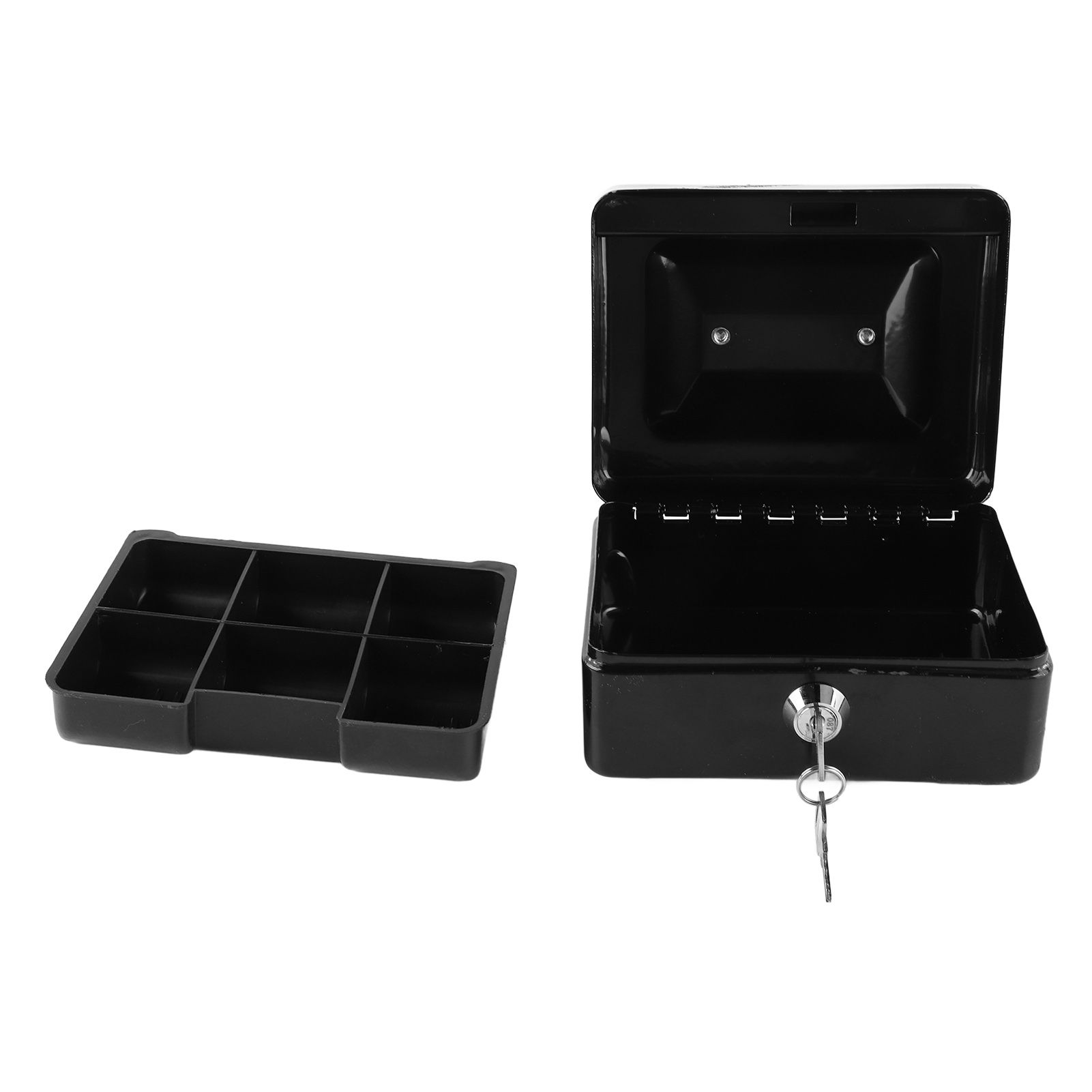 Metal Cash Box with Lock Safety Portable Small Metal Storage Box with 2 Keys for Money Document Home Car - Image 3