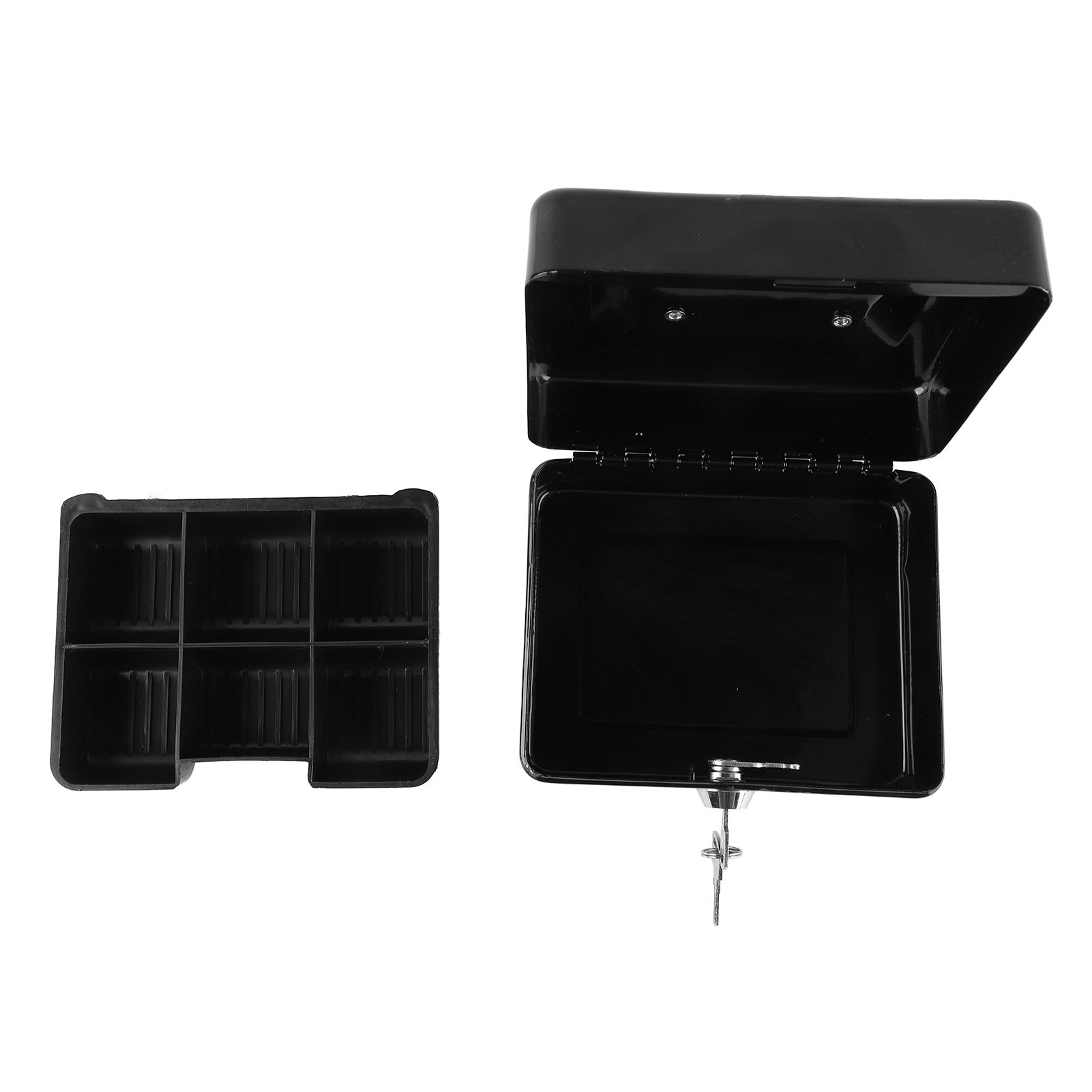 Metal Cash Box with Lock Safety Portable Small Metal Storage Box with 2 Keys for Money Document Home Car - Image 4