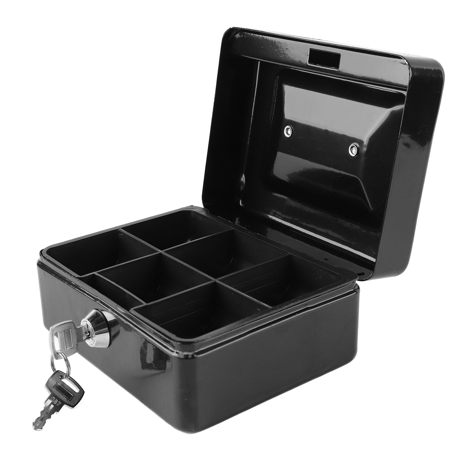 Metal Cash Box with Lock Safety Portable Small Metal Storage Box with 2 Keys for Money Document Home Car - Image 5