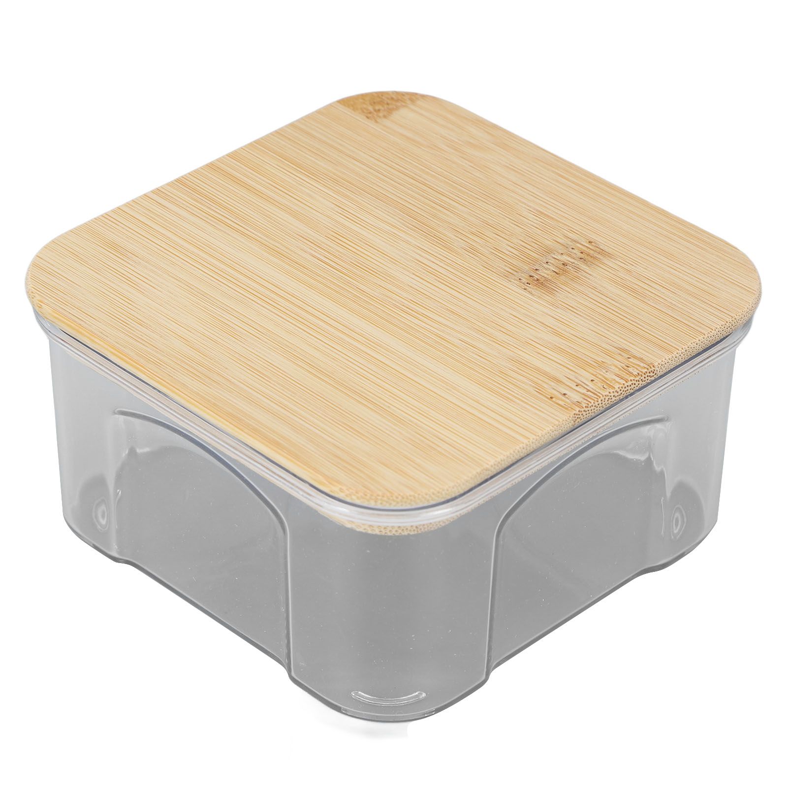 Airtight Food Storage Container Clear Food Storage Jar with Bamboo Lid for Noodles Flour Cereal Rice Tea Coffee Beans 450ml 10.7x5.7cm / 4.2x2.2in - Image 1