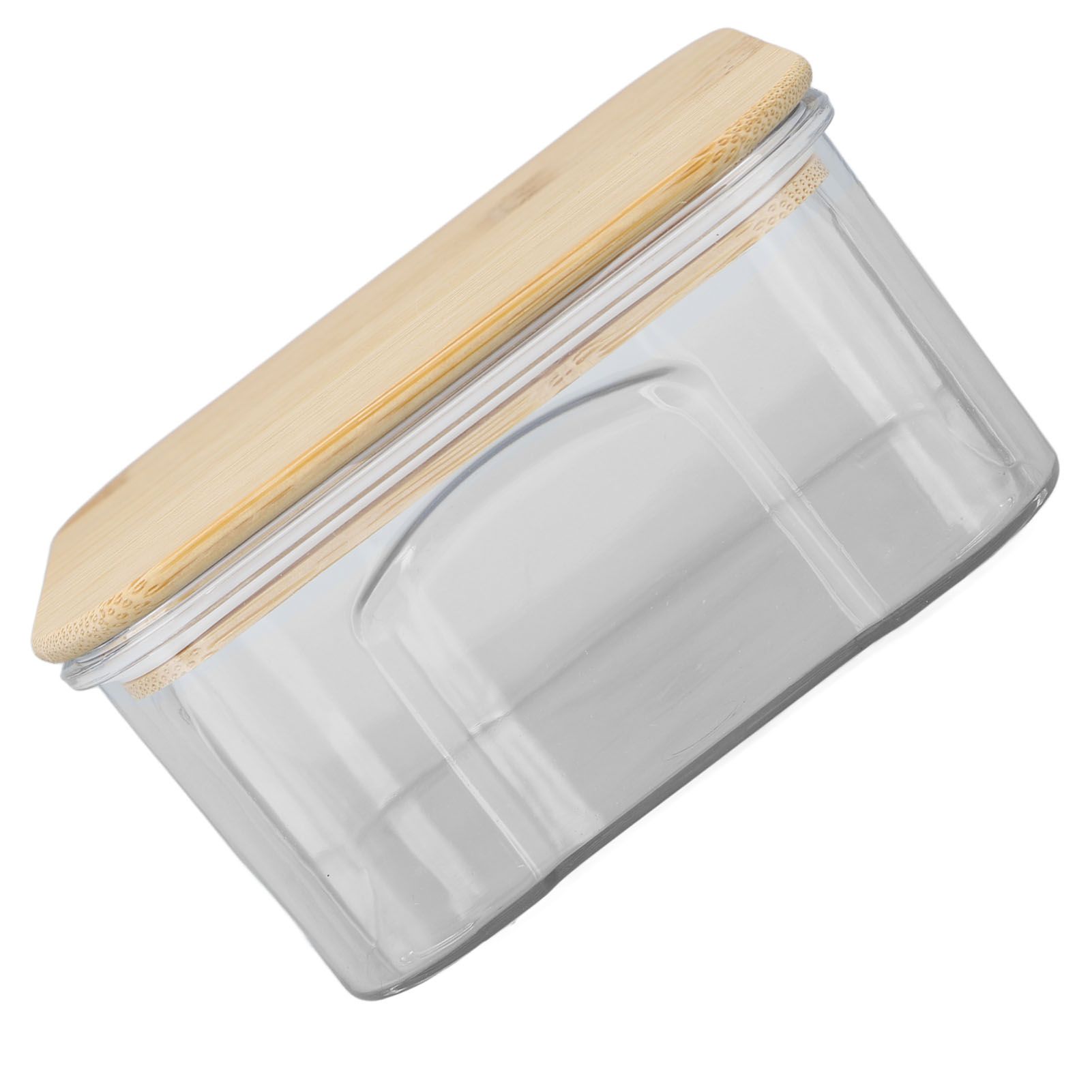 Airtight Food Storage Container Clear Food Storage Jar with Bamboo Lid for Noodles Flour Cereal Rice Tea Coffee Beans 450ml 10.7x5.7cm / 4.2x2.2in - Image 2
