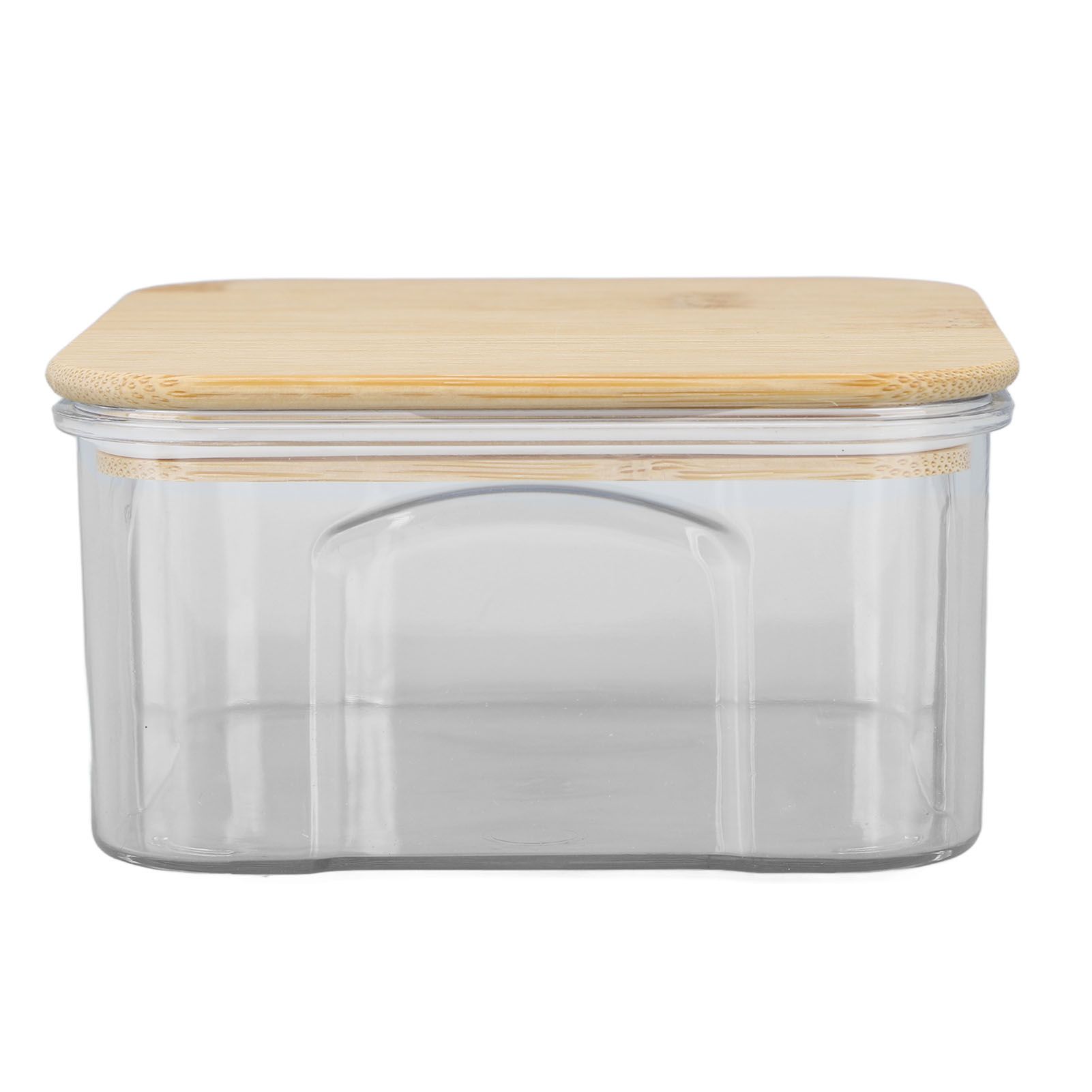 Airtight Food Storage Container Clear Food Storage Jar with Bamboo Lid for Noodles Flour Cereal Rice Tea Coffee Beans 450ml 10.7x5.7cm / 4.2x2.2in - Image 3