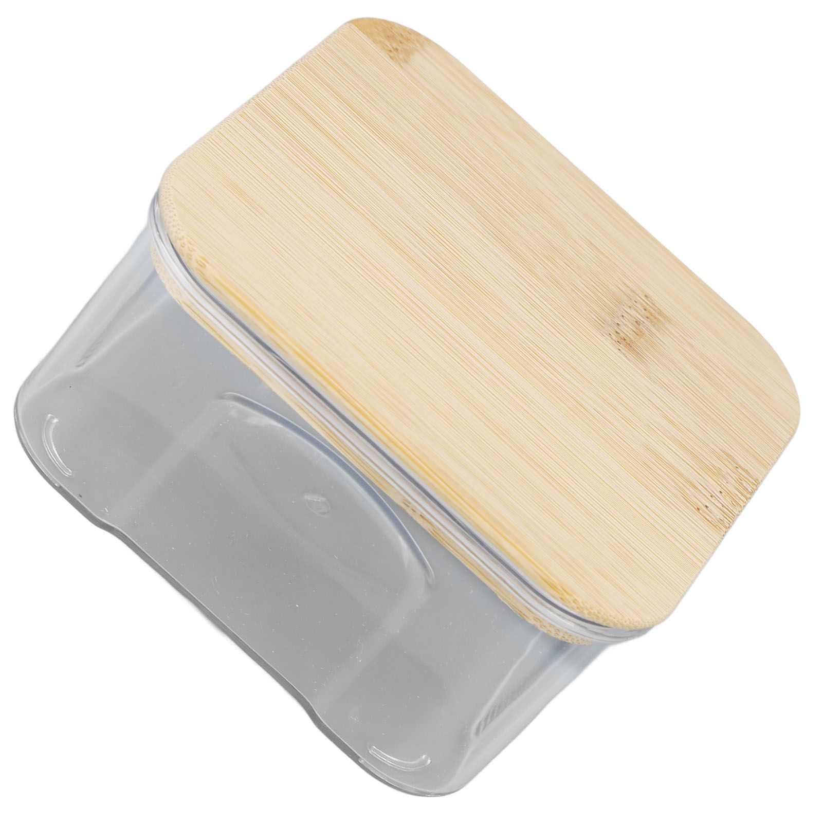 Airtight Food Storage Container Clear Food Storage Jar with Bamboo Lid for Noodles Flour Cereal Rice Tea Coffee Beans 450ml 10.7x5.7cm / 4.2x2.2in - Image 7