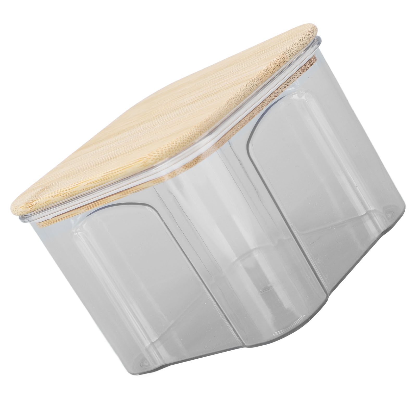 Airtight Food Storage Container Clear Food Storage Jar with Bamboo Lid for Noodles Flour Cereal Rice Tea Coffee Beans 650ml 10.7x8.2cm / 4.2x3.2in - Image 3
