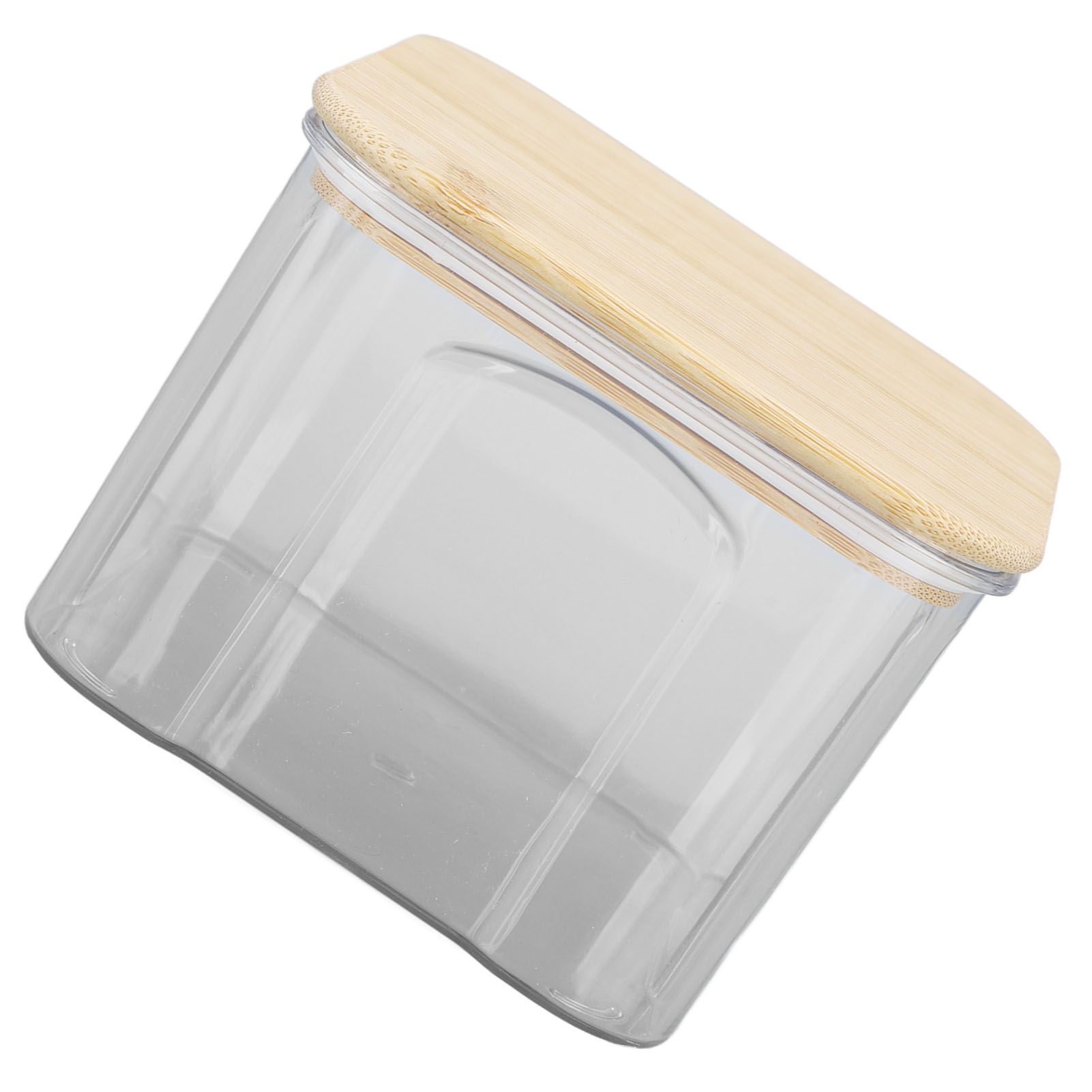 Airtight Food Storage Container Clear Food Storage Jar with Bamboo Lid for Noodles Flour Cereal Rice Tea Coffee Beans 650ml 10.7x8.2cm / 4.2x3.2in - Image 5