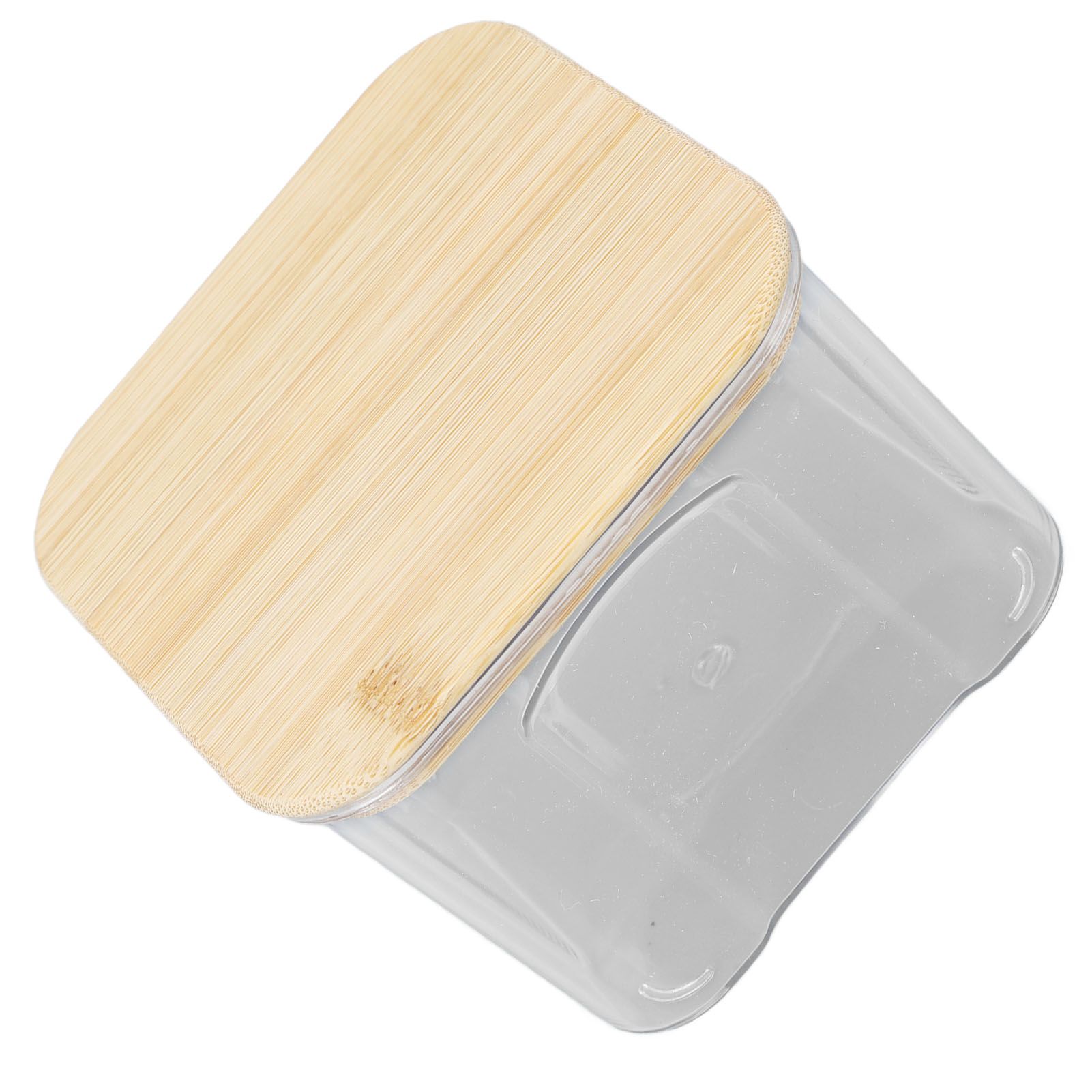 Airtight Food Storage Container Clear Food Storage Jar with Bamboo Lid for Noodles Flour Cereal Rice Tea Coffee Beans 650ml 10.7x8.2cm / 4.2x3.2in - Image 7
