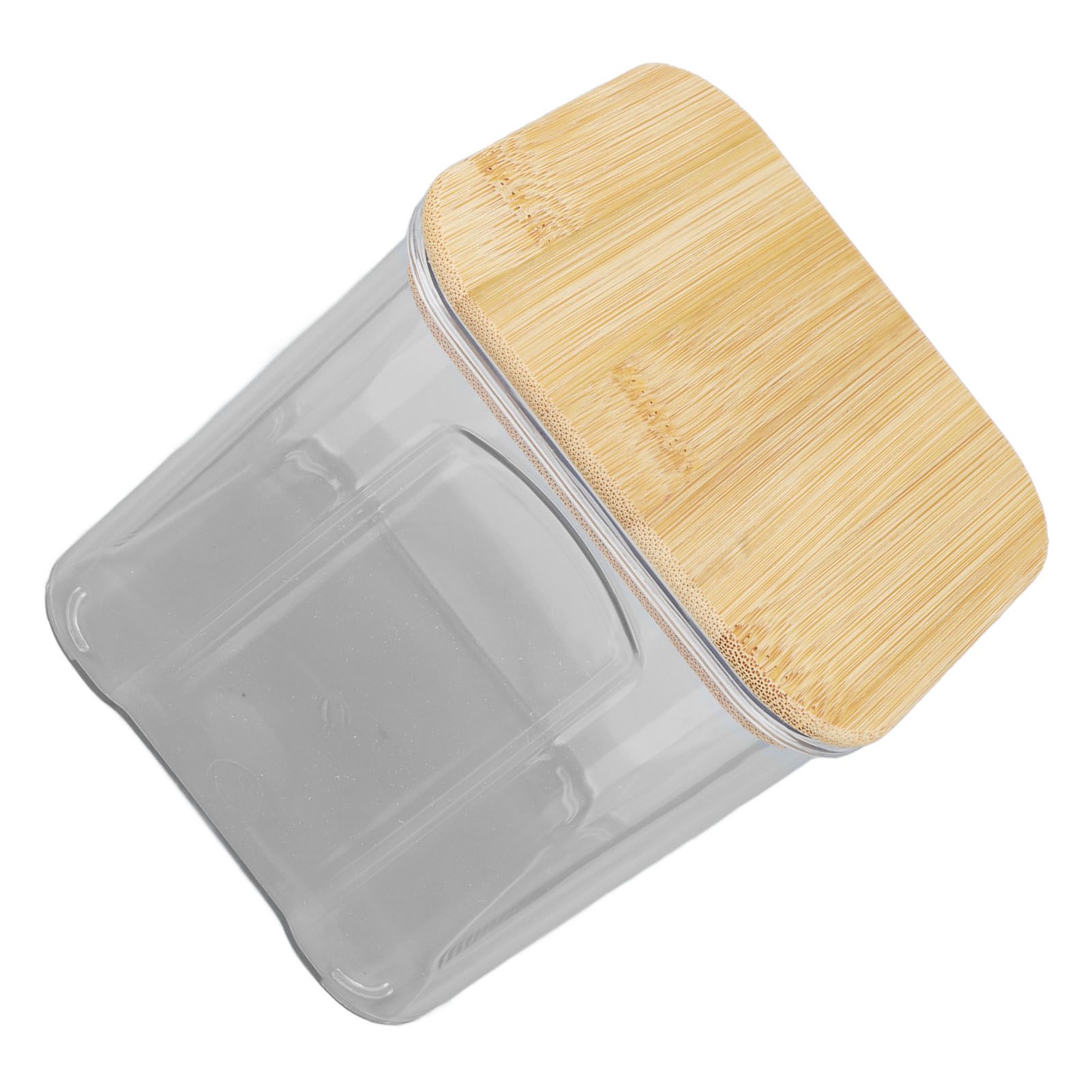 Airtight Food Storage Container Clear Food Storage Jar with Bamboo Lid for Noodles Flour Cereal Rice Tea Coffee Beans 900ml 10.7x11cm / 4.2x4.3in - Image 5