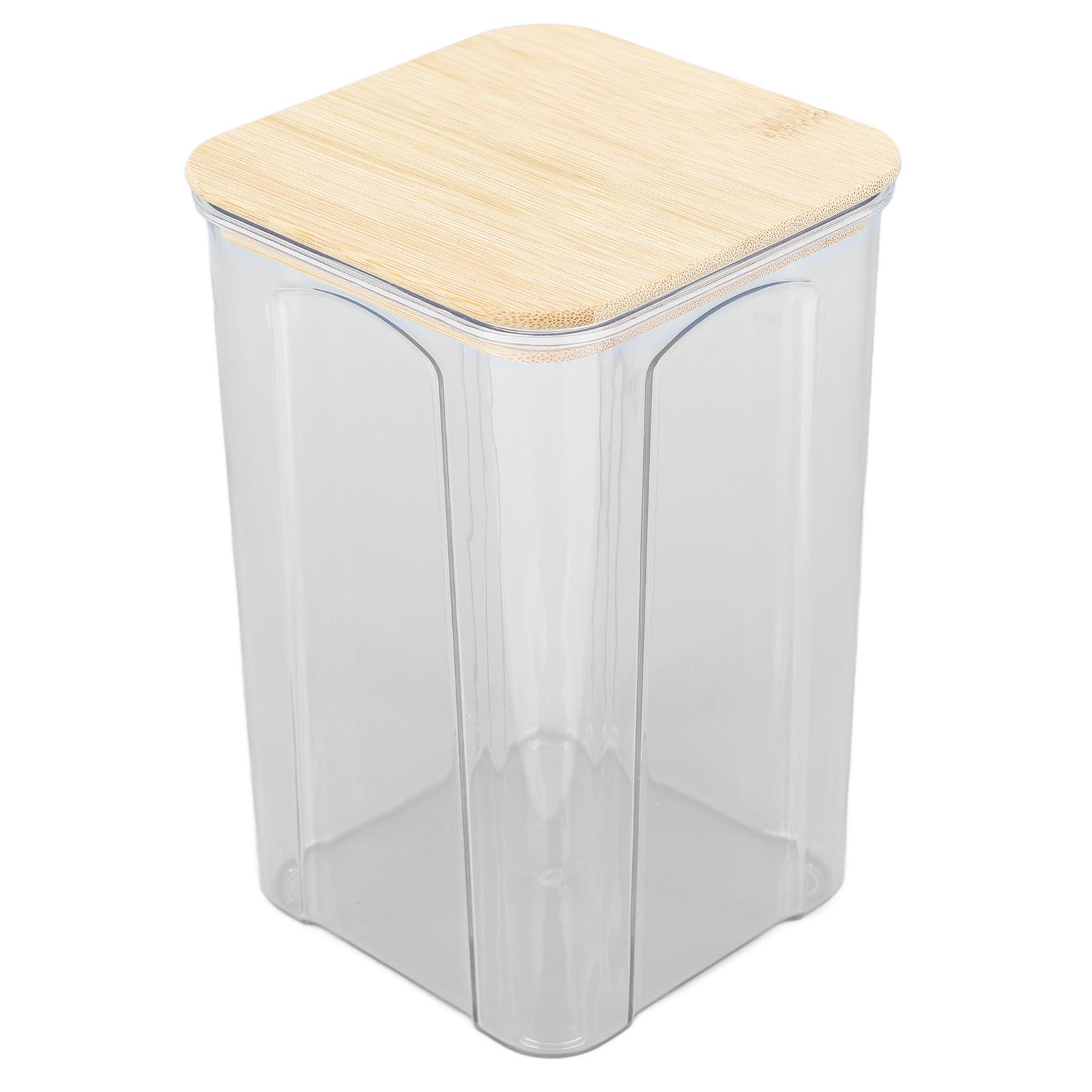 Airtight Food Storage Container Clear Food Storage Jar with Bamboo Lid for Noodles Flour Cereal Rice Tea Coffee Beans 1400ml 10.7x17cm / 4.2x6.7in - Image 1
